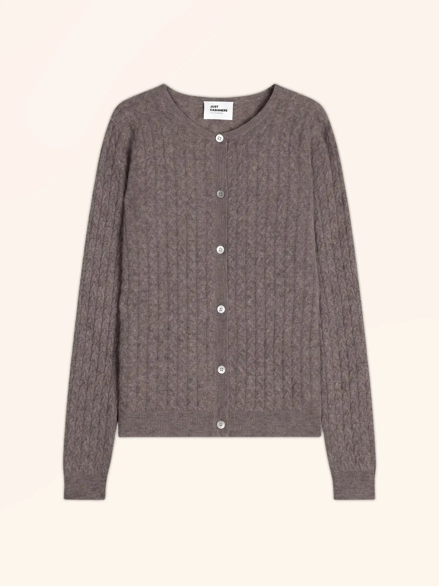 LAURA cardigan col rond taupe chiné