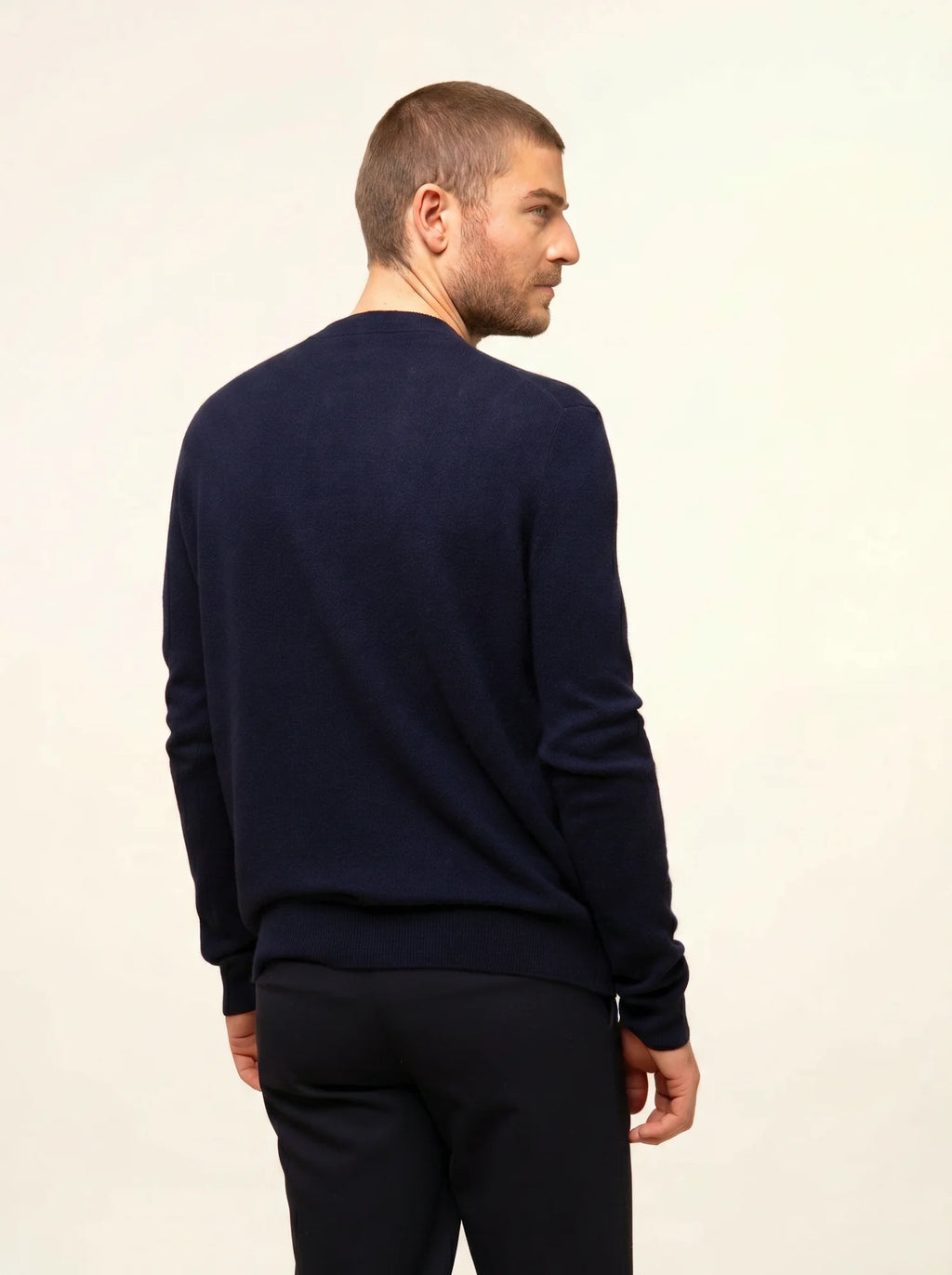ANAIS strickjacke rundhalsausschnitt marineblau