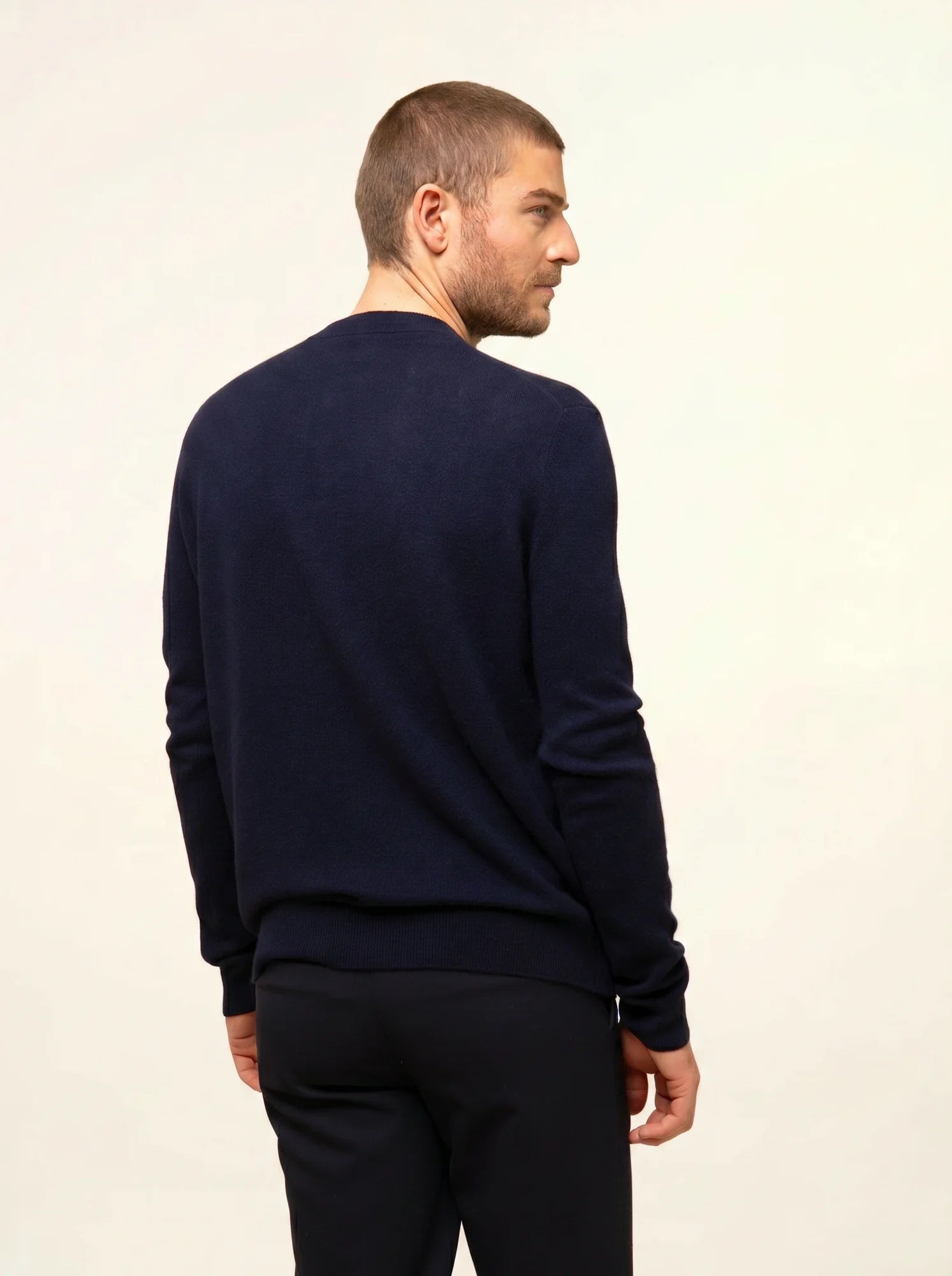 ANAIS strickjacke rundhalsausschnitt marineblau
