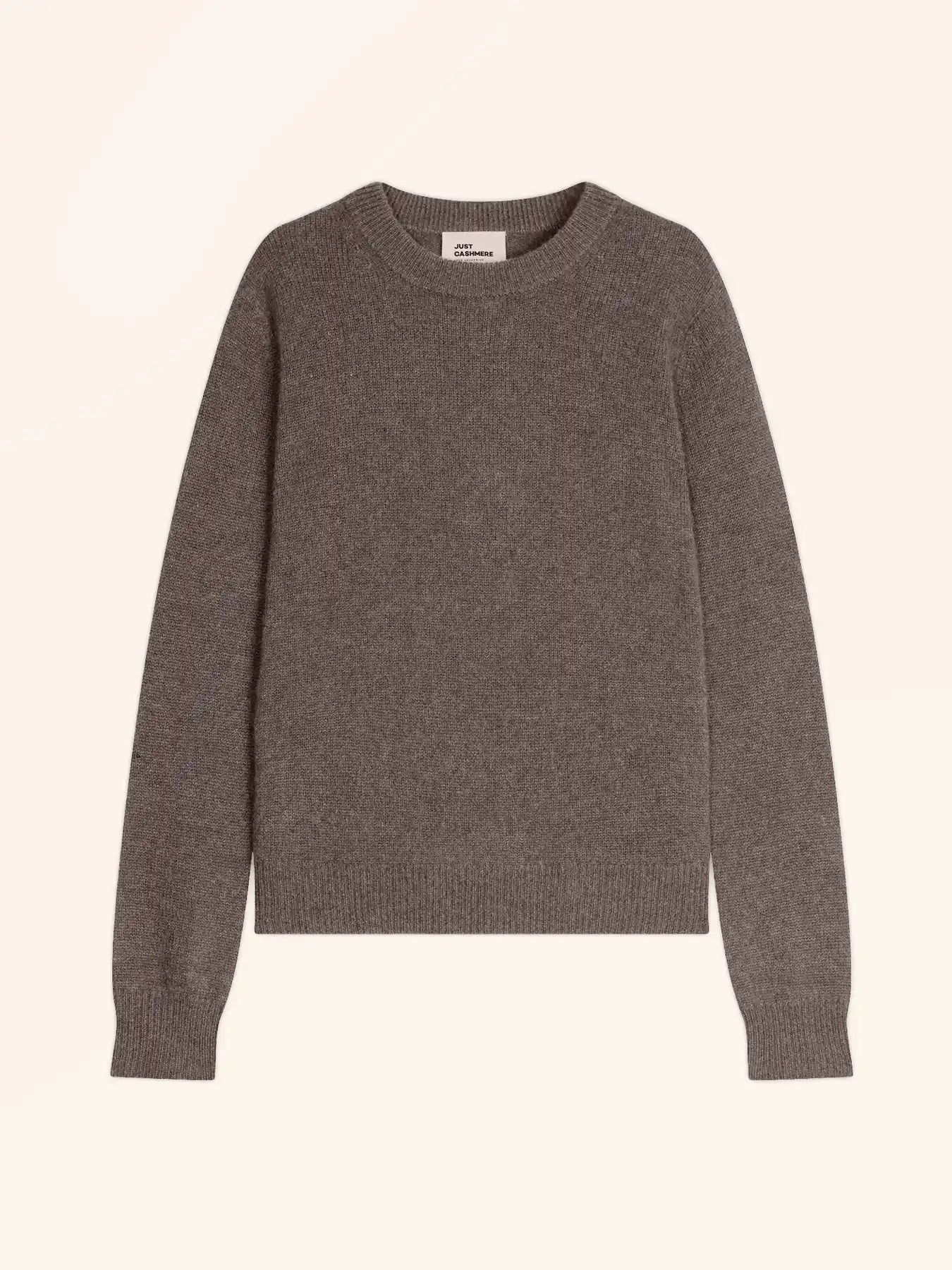 LEXINI pullover rundhalsausschnitt 4-fädig taupe meliert