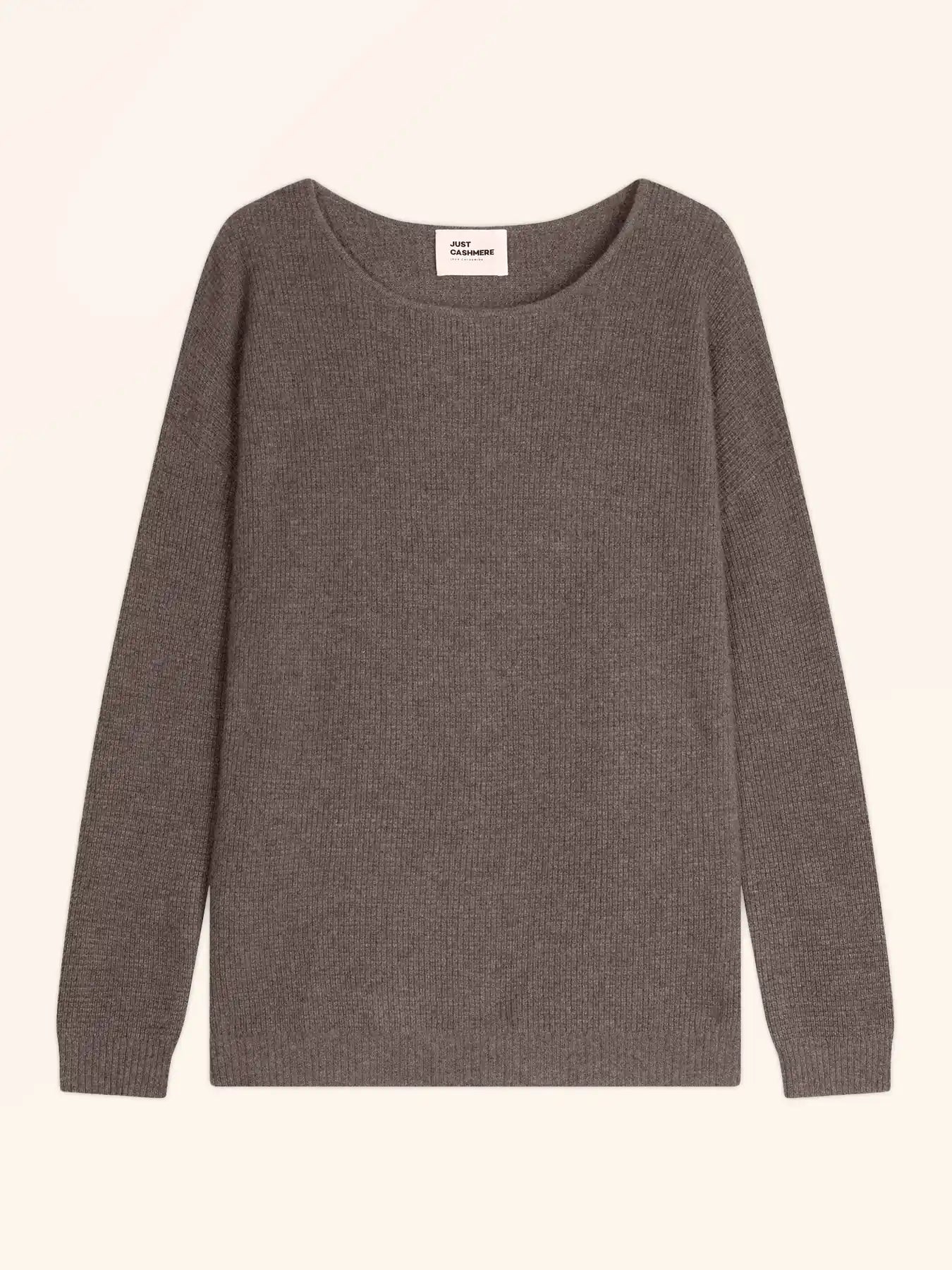 ARIANA pullover u-boot-ausschnitt taupe meliert