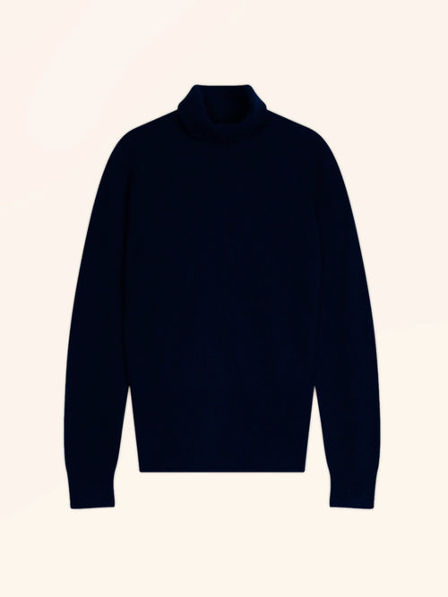 BILL pull col roulé bleu marine