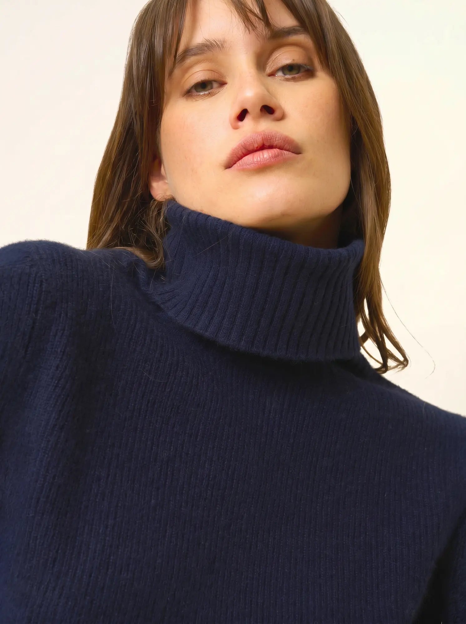 BILL pull col roulé bleu marine