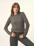 JADE pullover rundhalsausschnitt anthrazit meliert