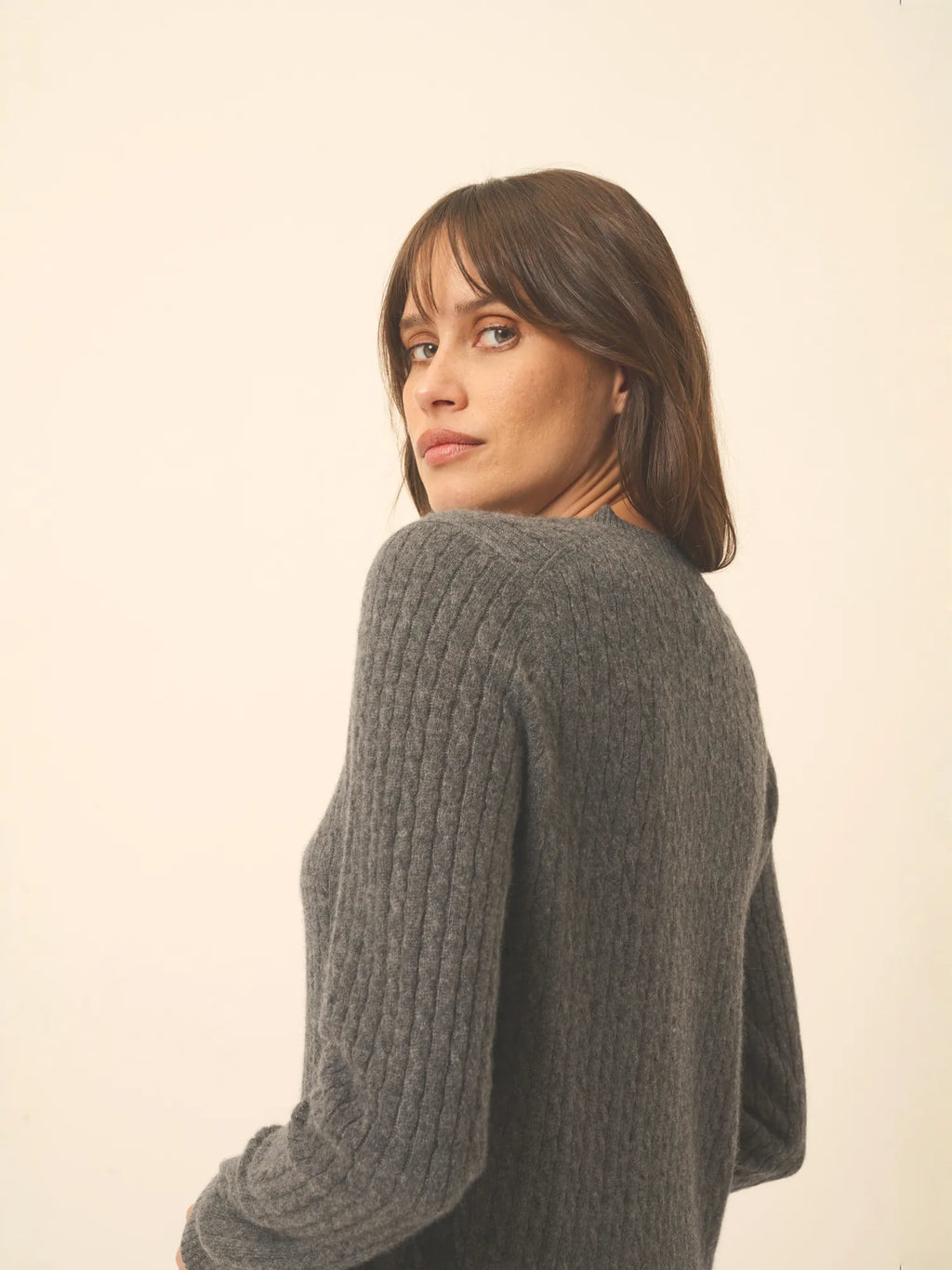 JADE pullover rundhalsausschnitt anthrazit meliert