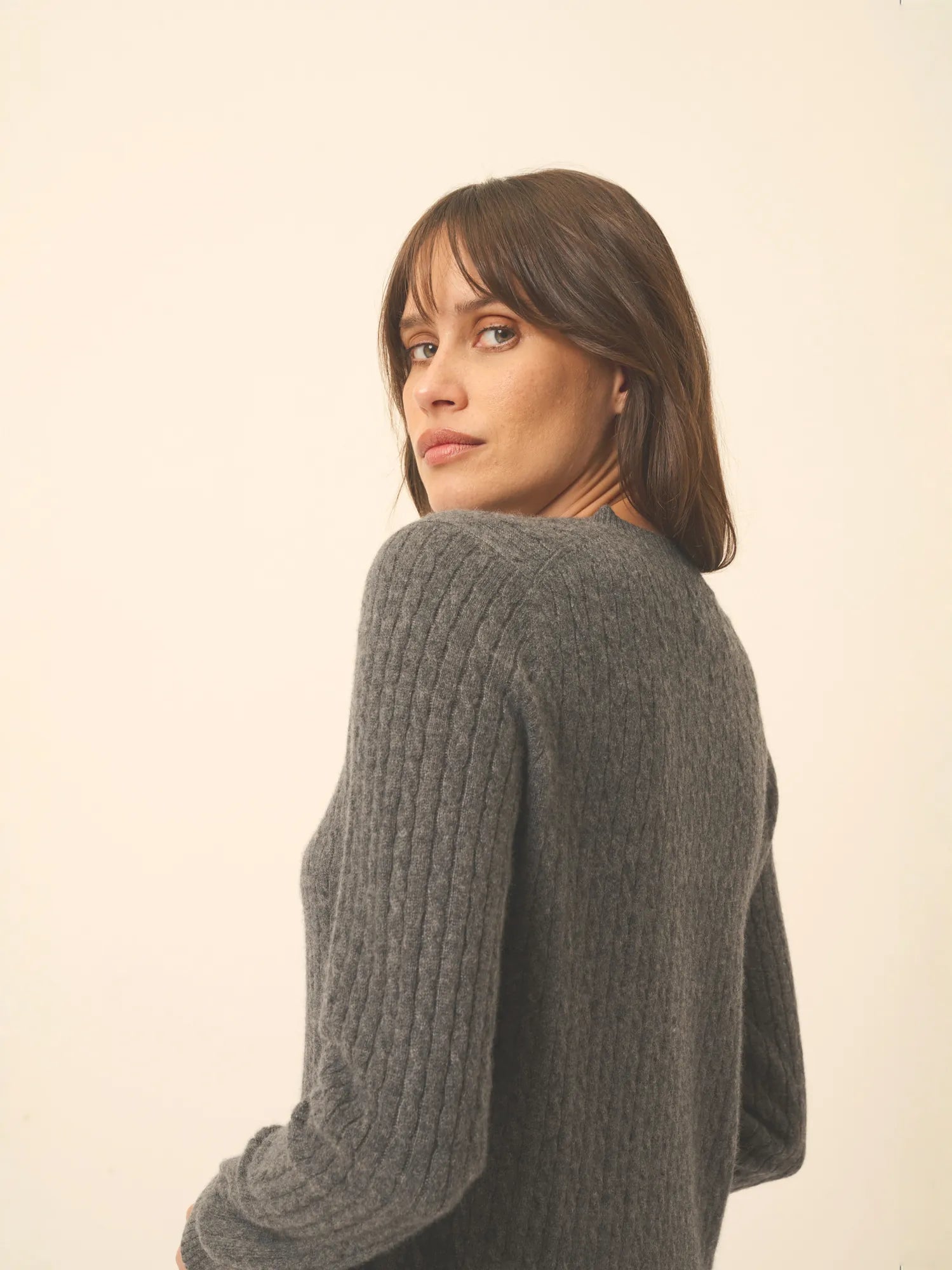JADE pullover rundhalsausschnitt anthrazit meliert