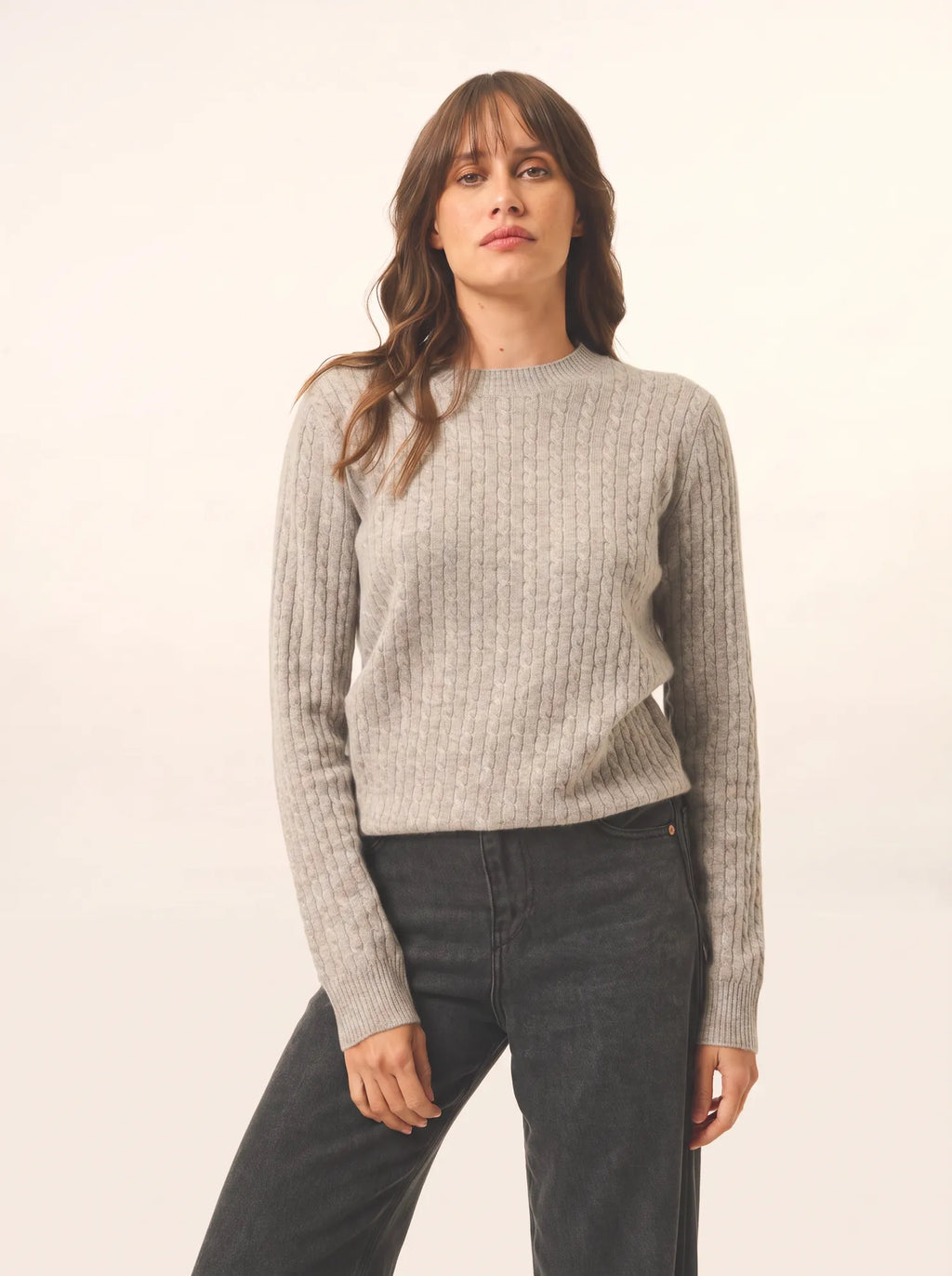 JADE pullover rundhalsausschnitt wolke meliert