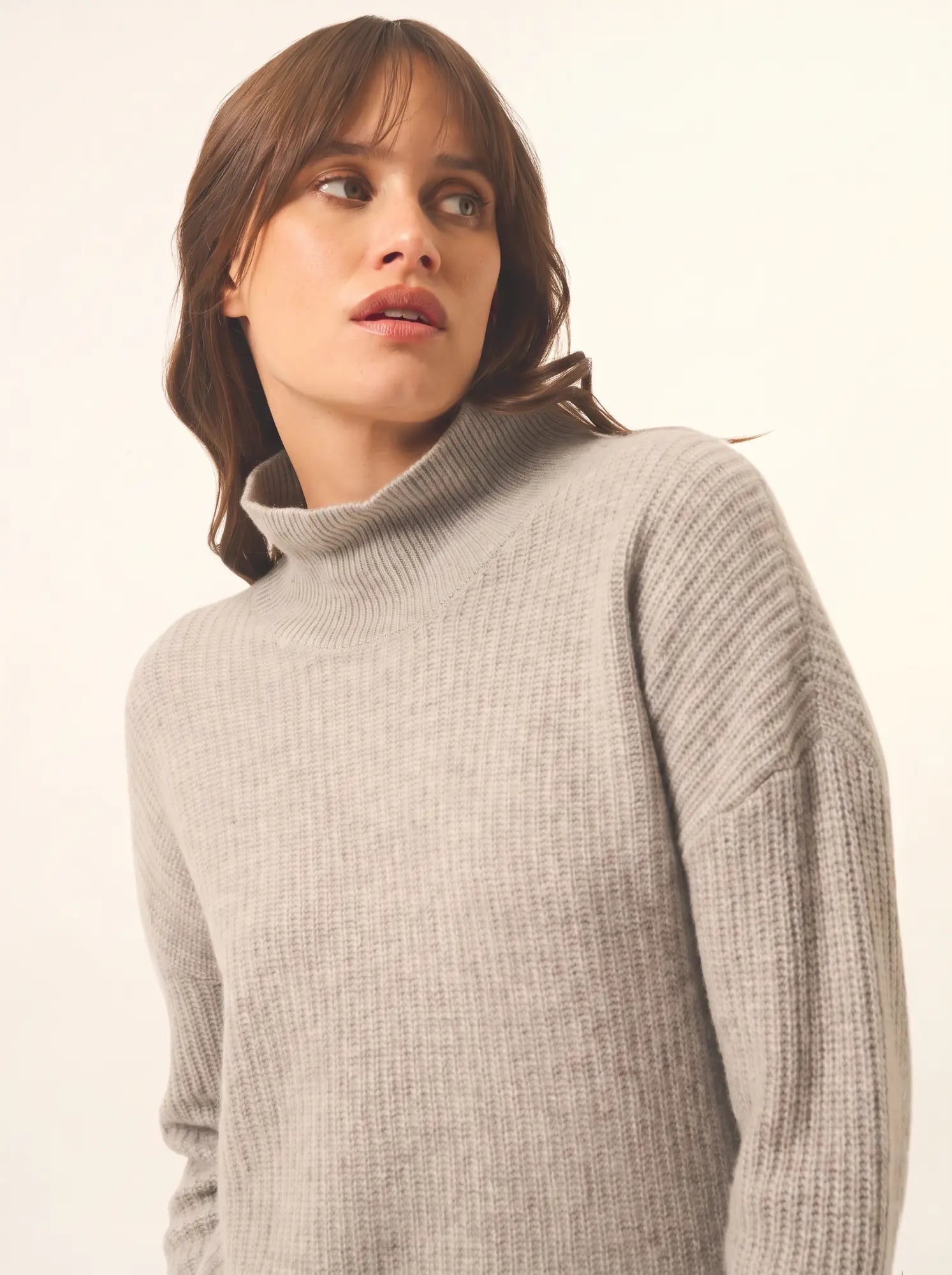 LOUISE pull col montant 4 fils nuage chiné