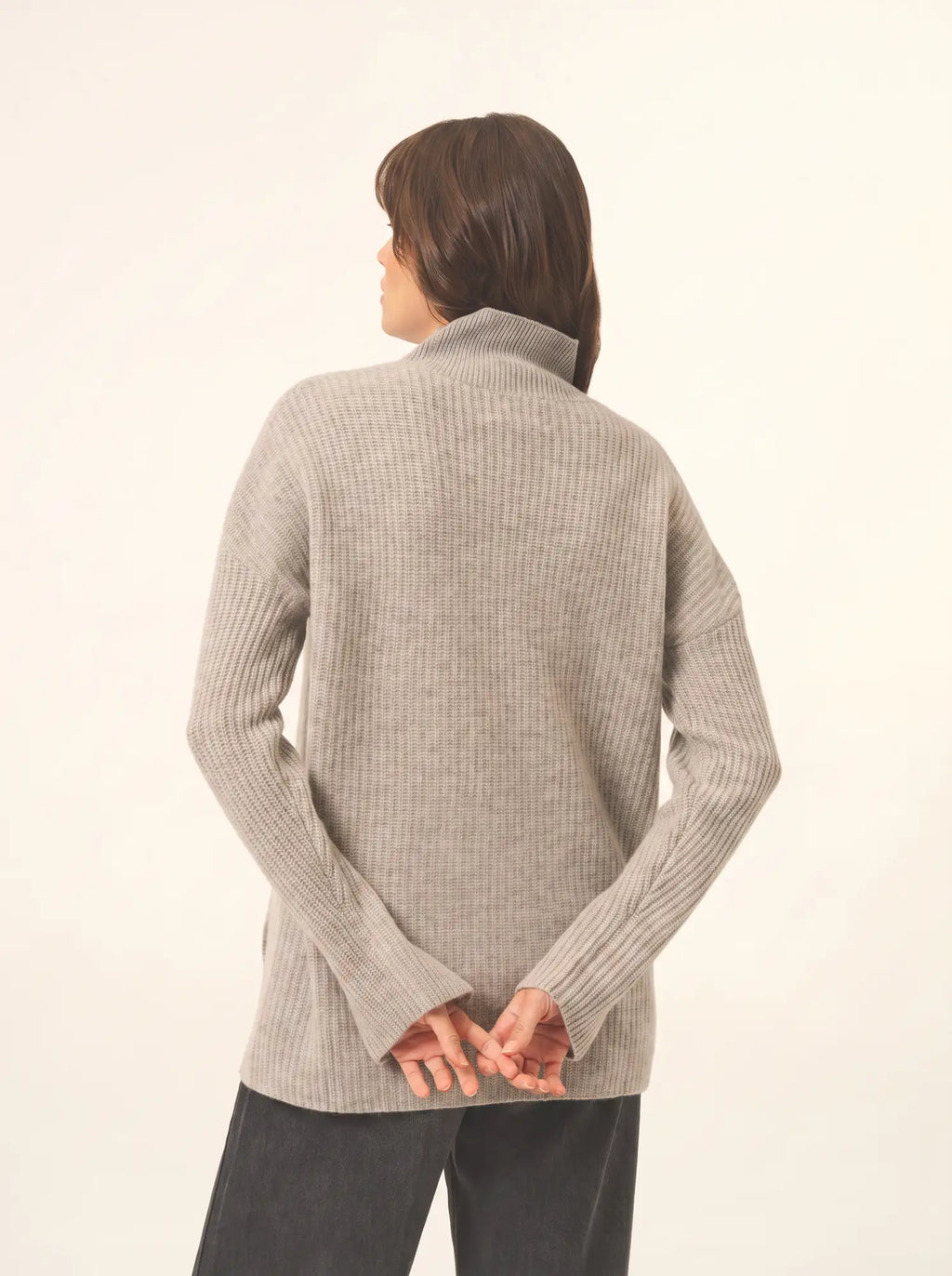 LOUISE pull col montant 4 fils nuage chiné