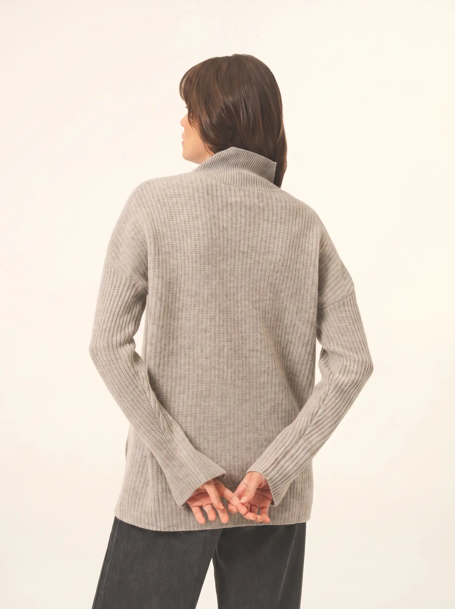 LOUISE pull col montant 4 fils nuage chiné