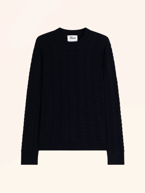 ALICE pull col rond 4 fils bleu marine
