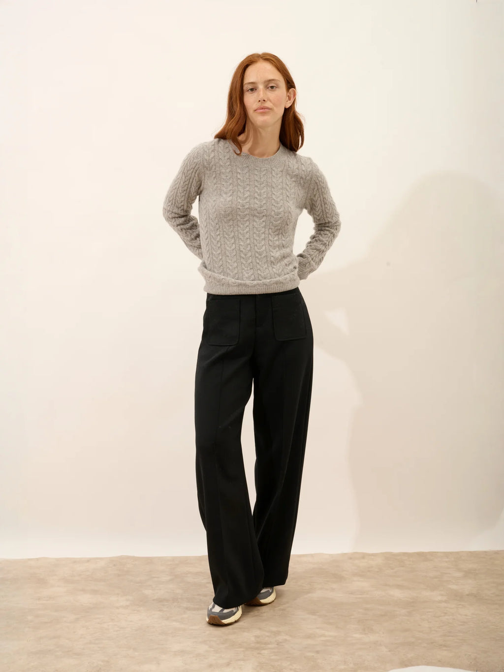 ALICE pullover rundhalsausschnitt 4-fädig wolke meliert