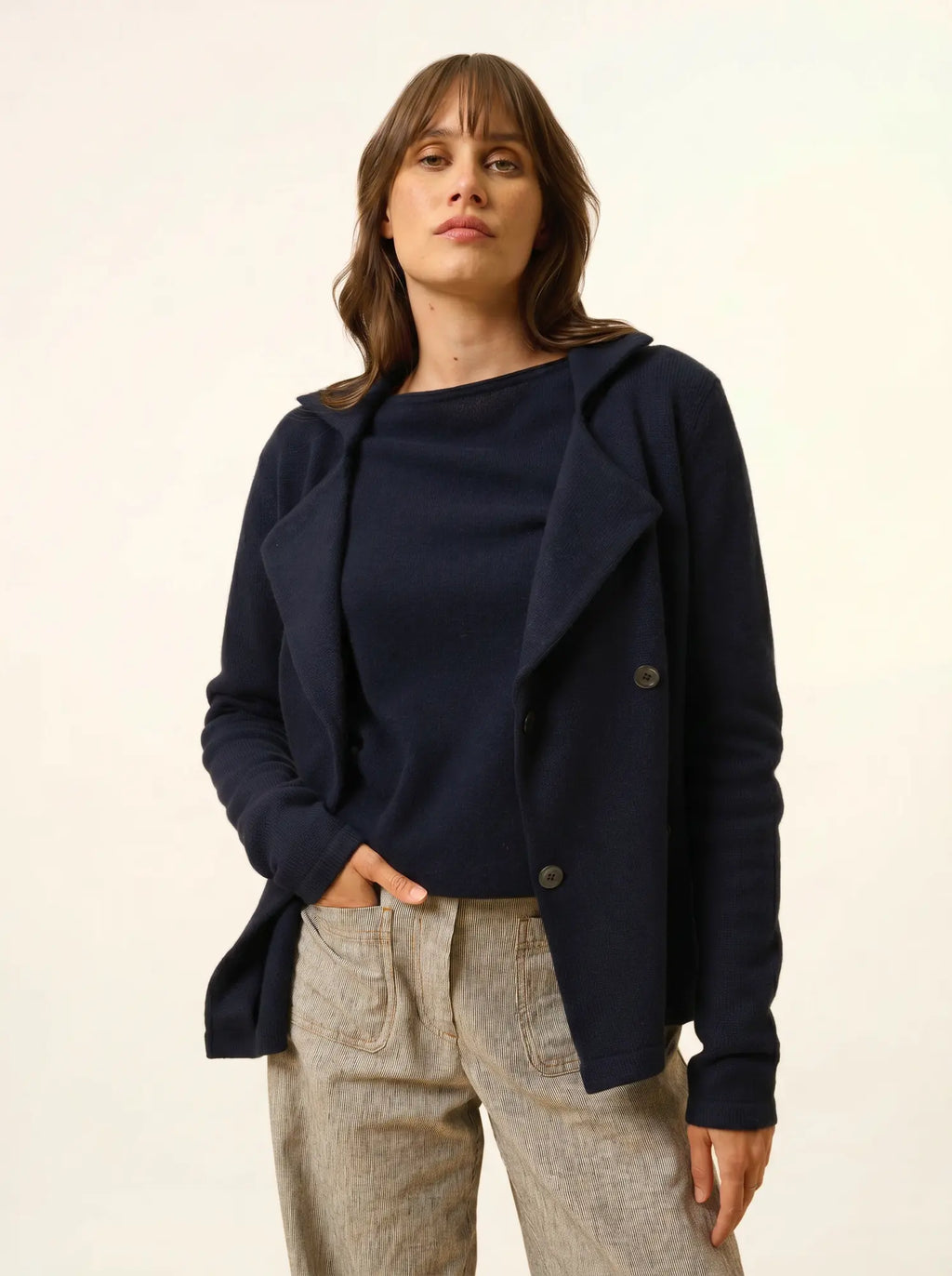 CHLOE jacke geknöpft col tailleur 4-fädig marineblau