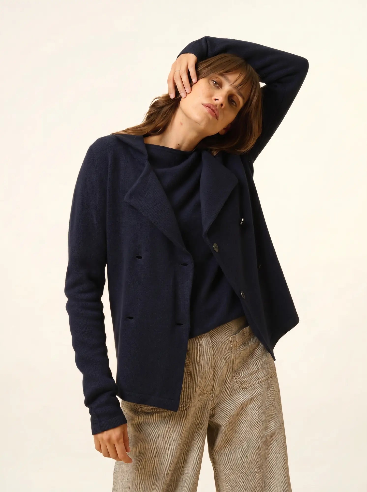 CHLOE jacke geknöpft col tailleur 4-fädig marineblau