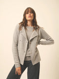 CHLOE veste boutonnée col tailleur 4 fils nuage chiné