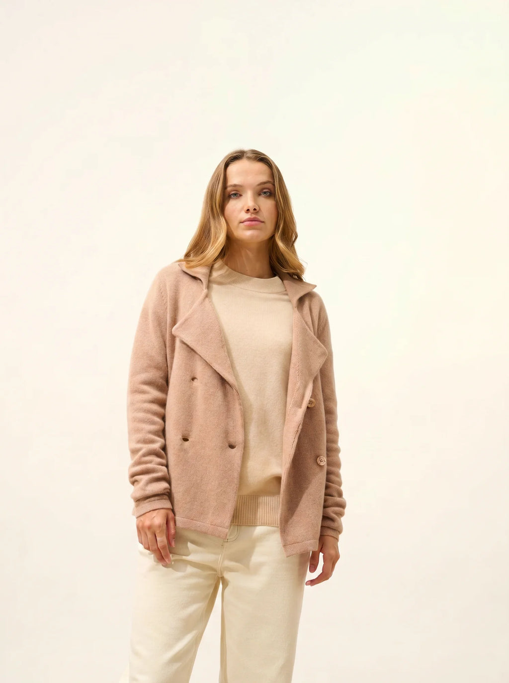 CHLOE jacke geknöpft col tailleur 4-fädig camel meliert