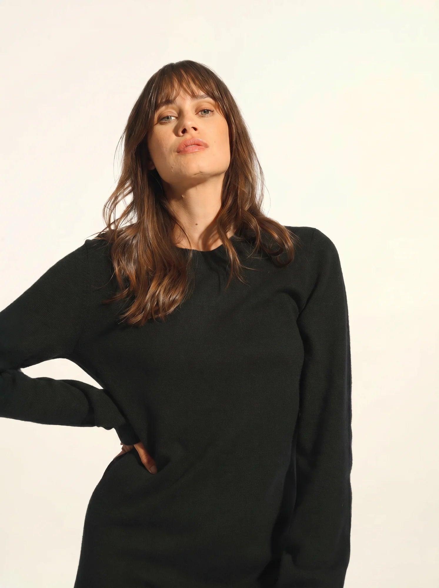 LINA robe col rond noir