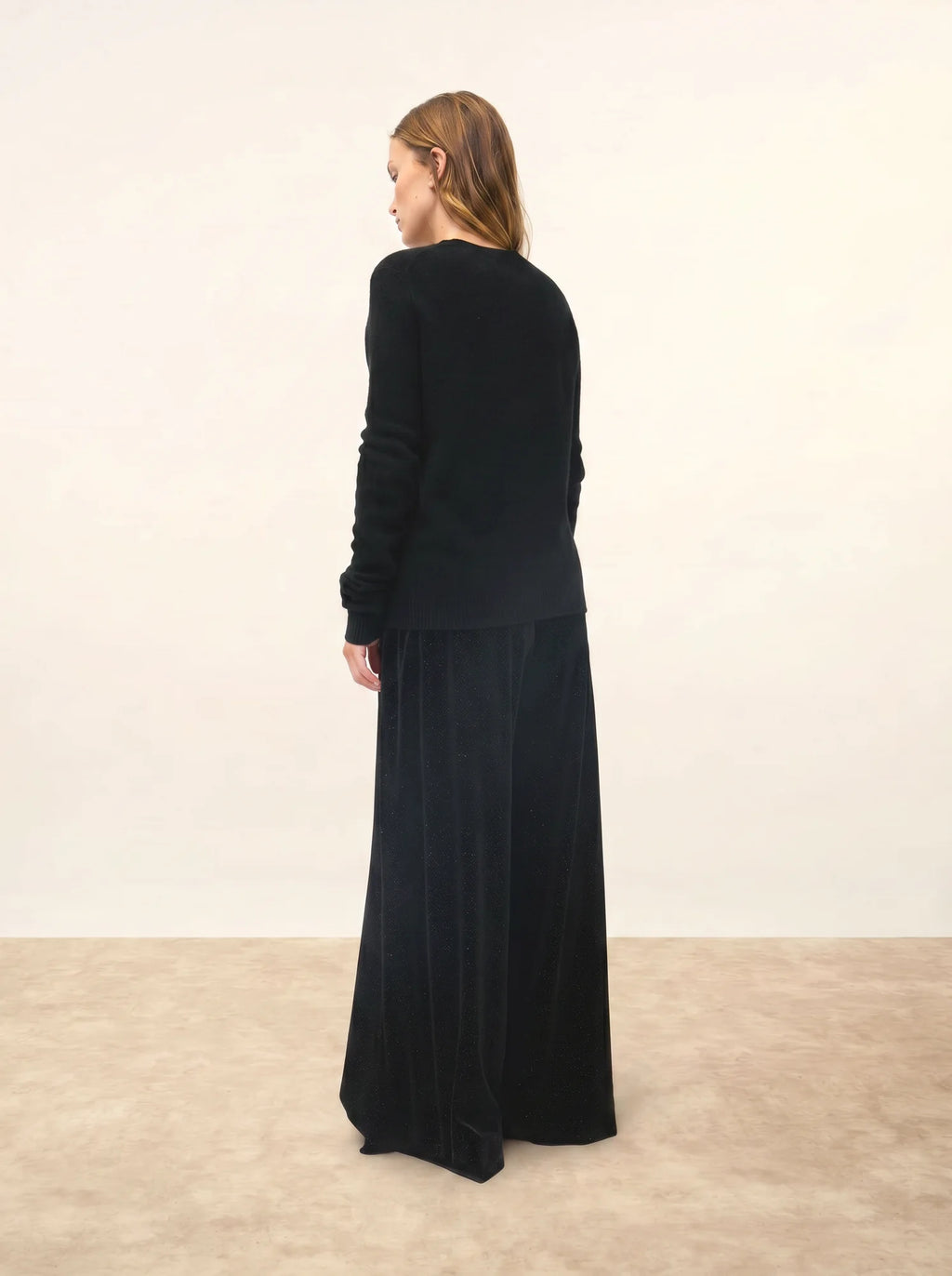 ROSE cardigan col rond 4 fils noir