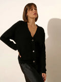 ADELE strickjacke v-ausschnitt schwarz