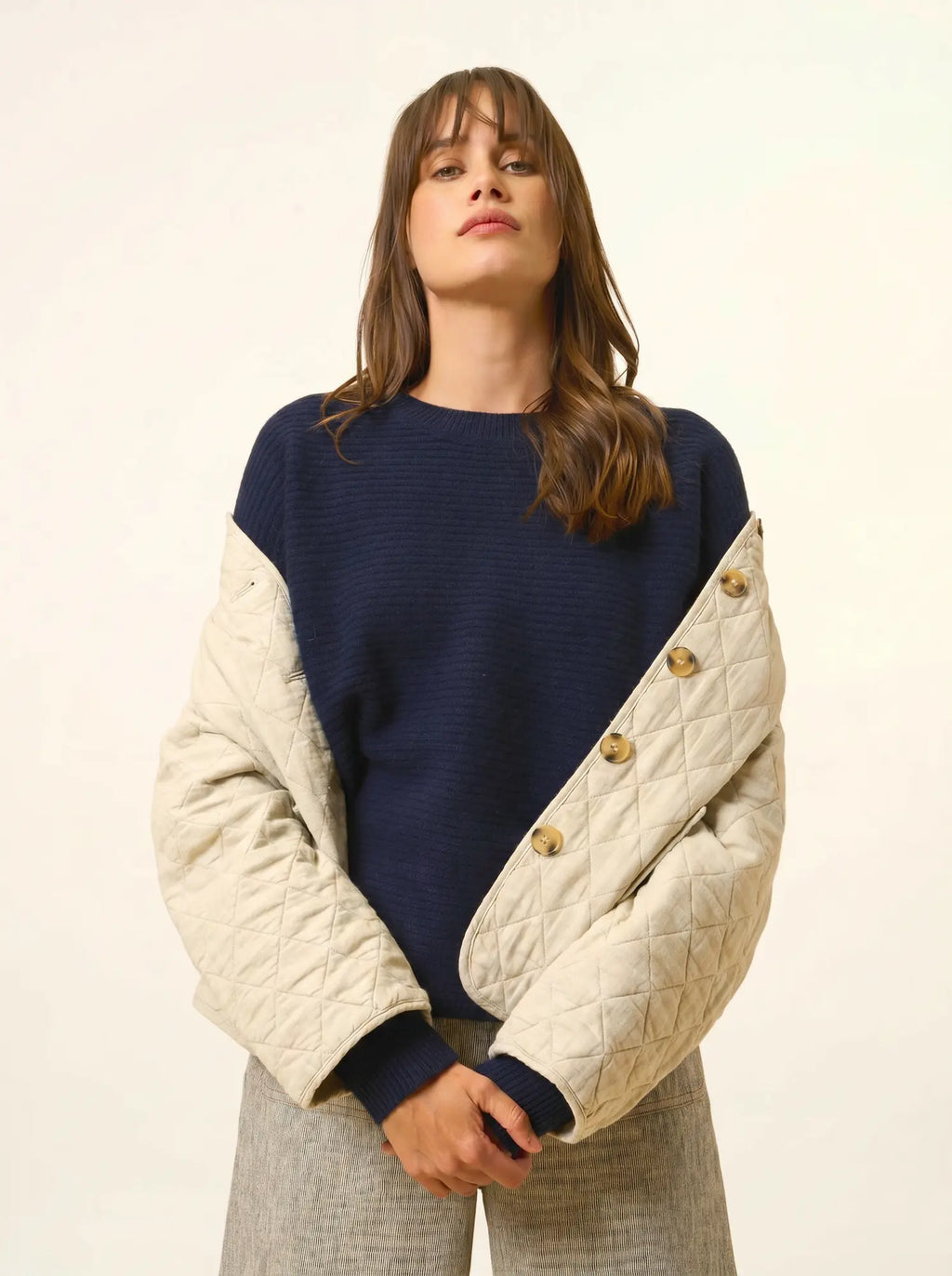 LOUNA pullover rundhalsausschnitt 4-fädig marineblau