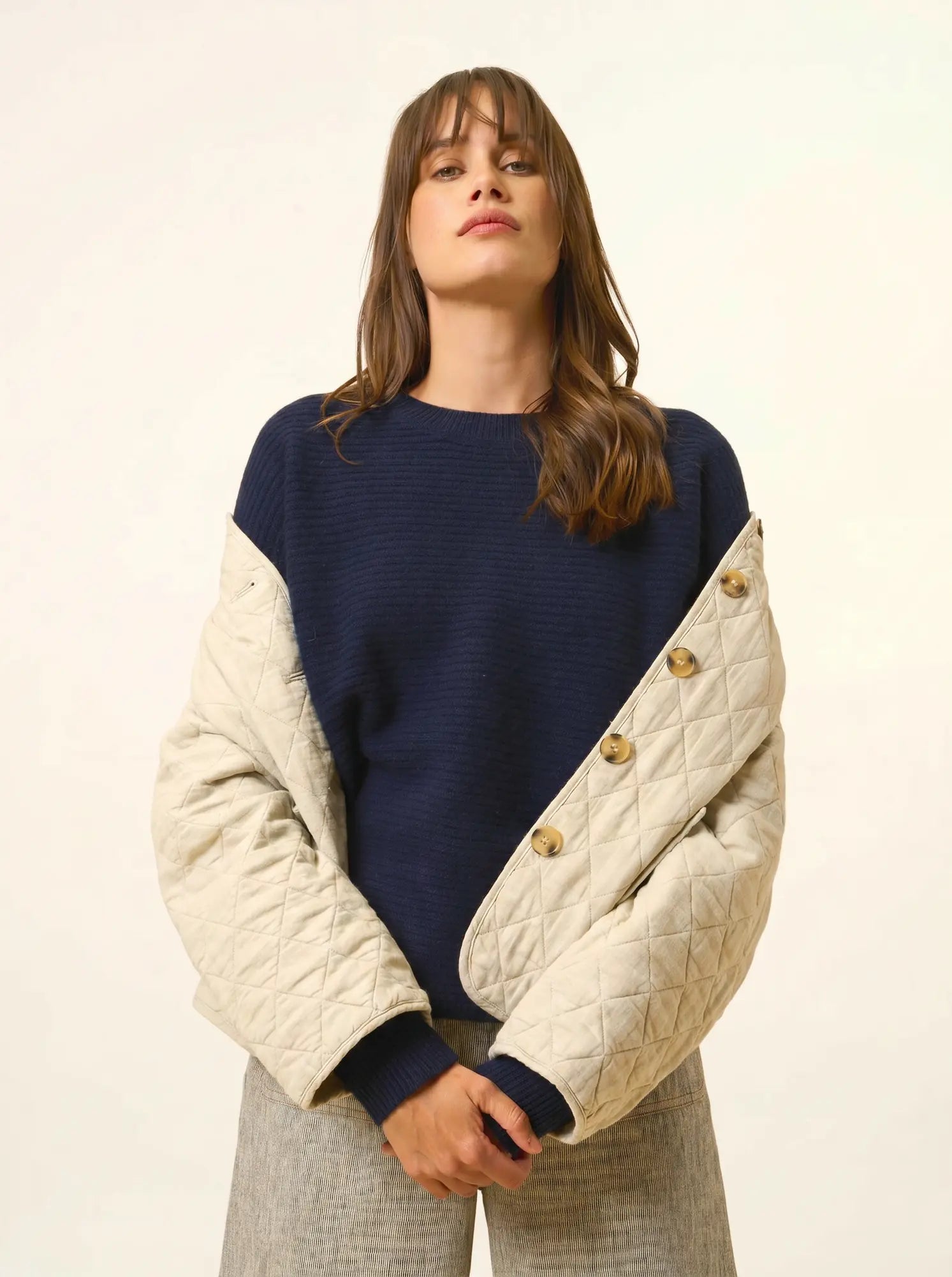 LOUNA pullover rundhalsausschnitt 4-fädig marineblau