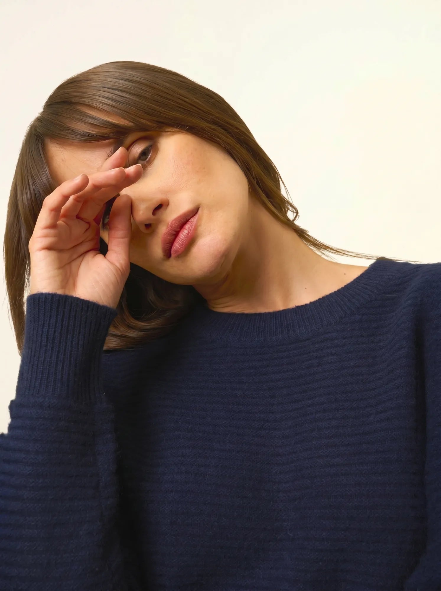 LOUNA pullover rundhalsausschnitt 4-fädig marineblau