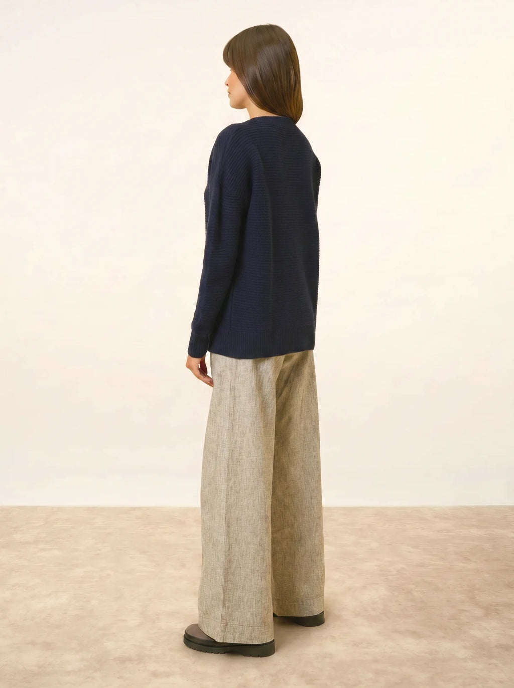 LOUNA pullover rundhalsausschnitt 4-fädig marineblau