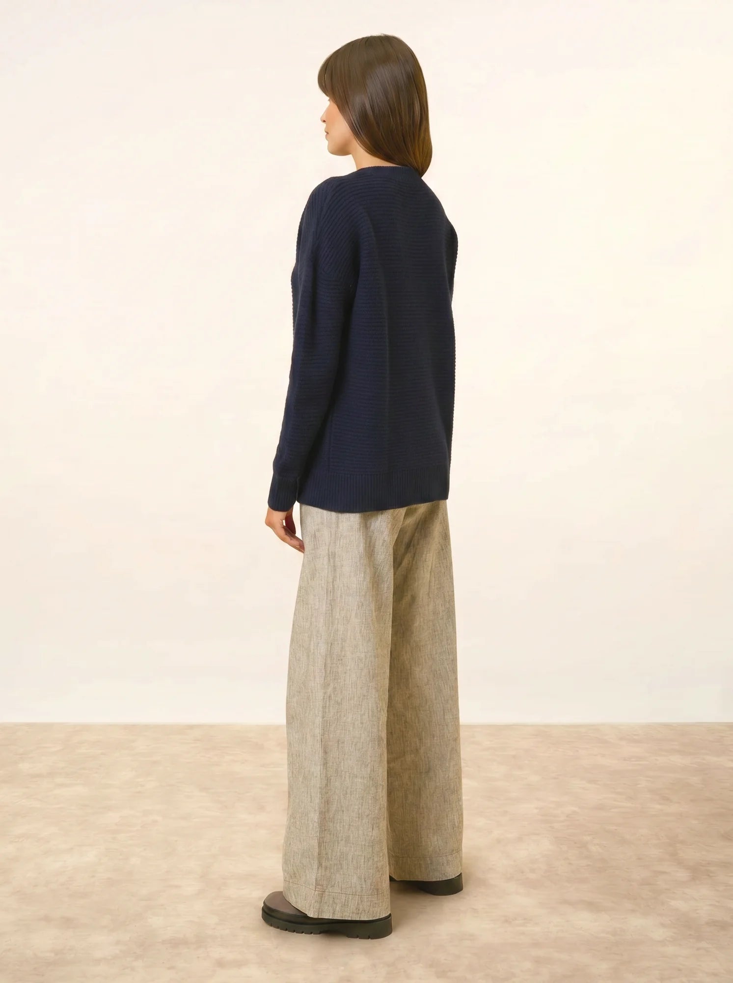 LOUNA pullover rundhalsausschnitt 4-fädig marineblau
