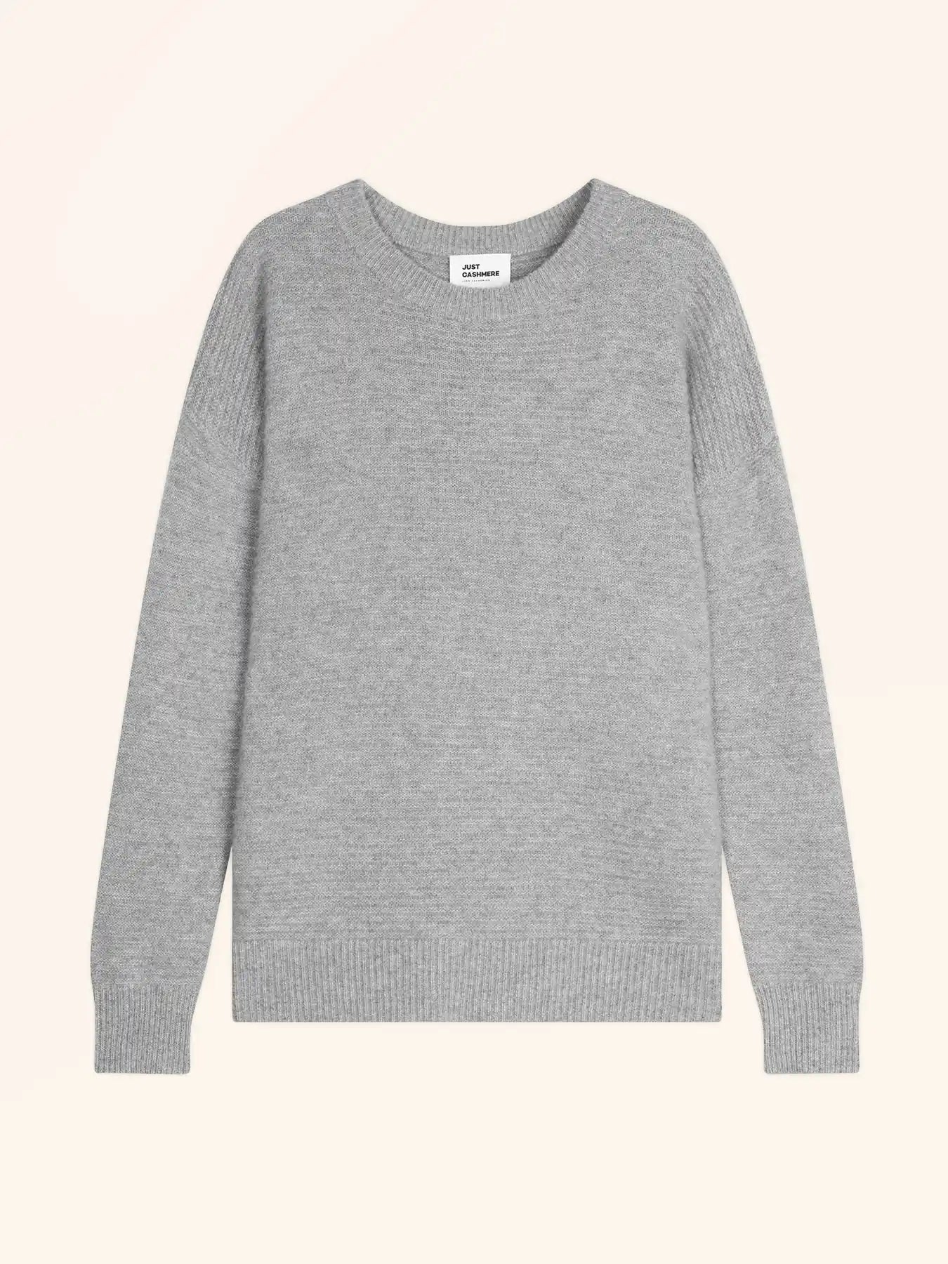 LOUNA pullover rundhalsausschnitt 4-fädig wolke meliert