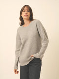 LOUNA pullover rundhalsausschnitt 4-fädig wolke meliert
