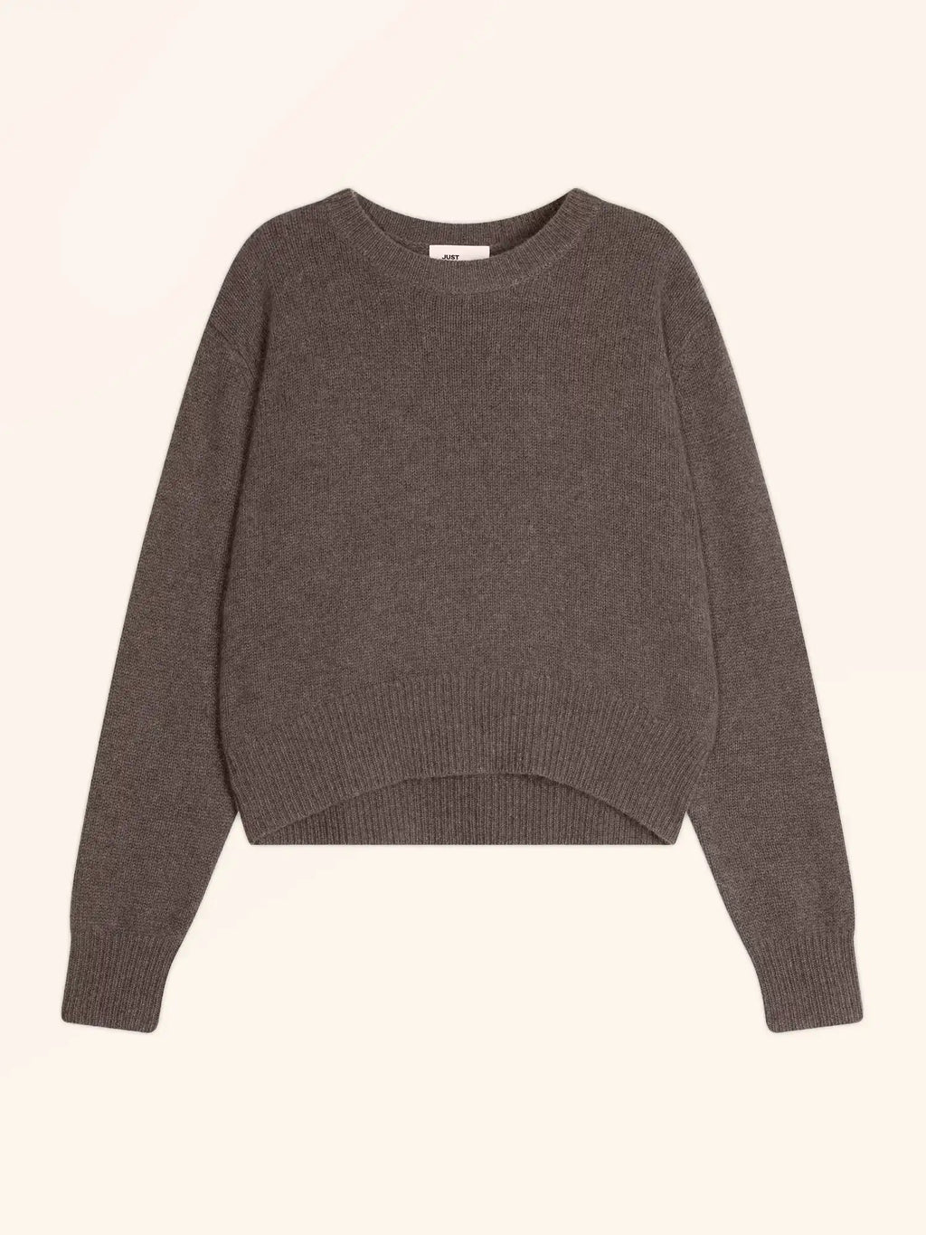 MARGAUX pullover rundhalsausschnitt 6-fädig taupe meliert