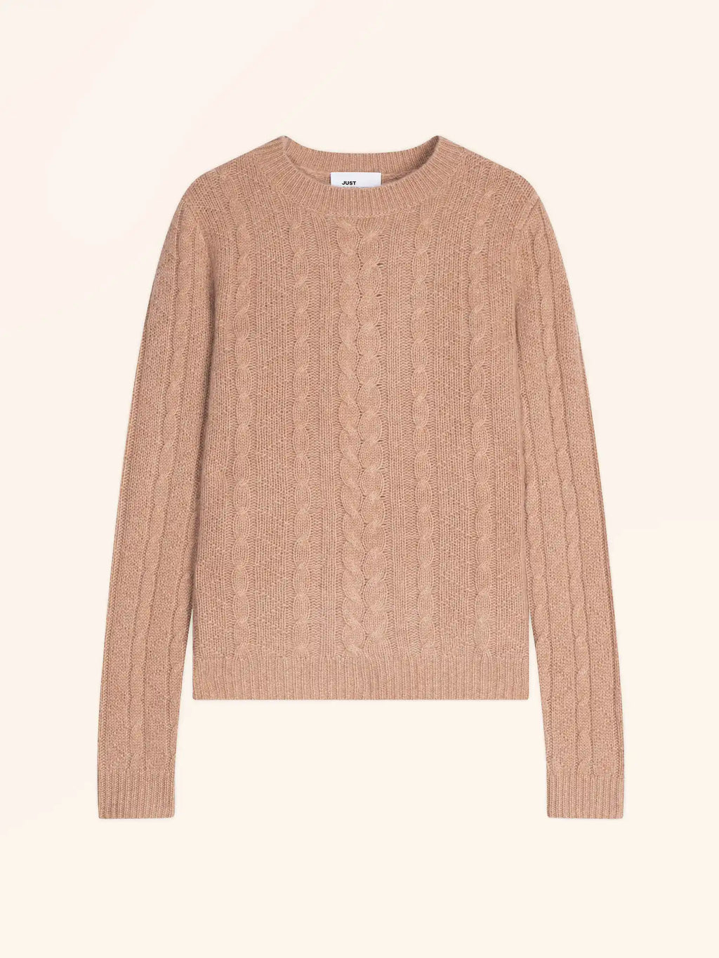 OLIVIA pullover rundhalsausschnitt 8-fädig camel meliert