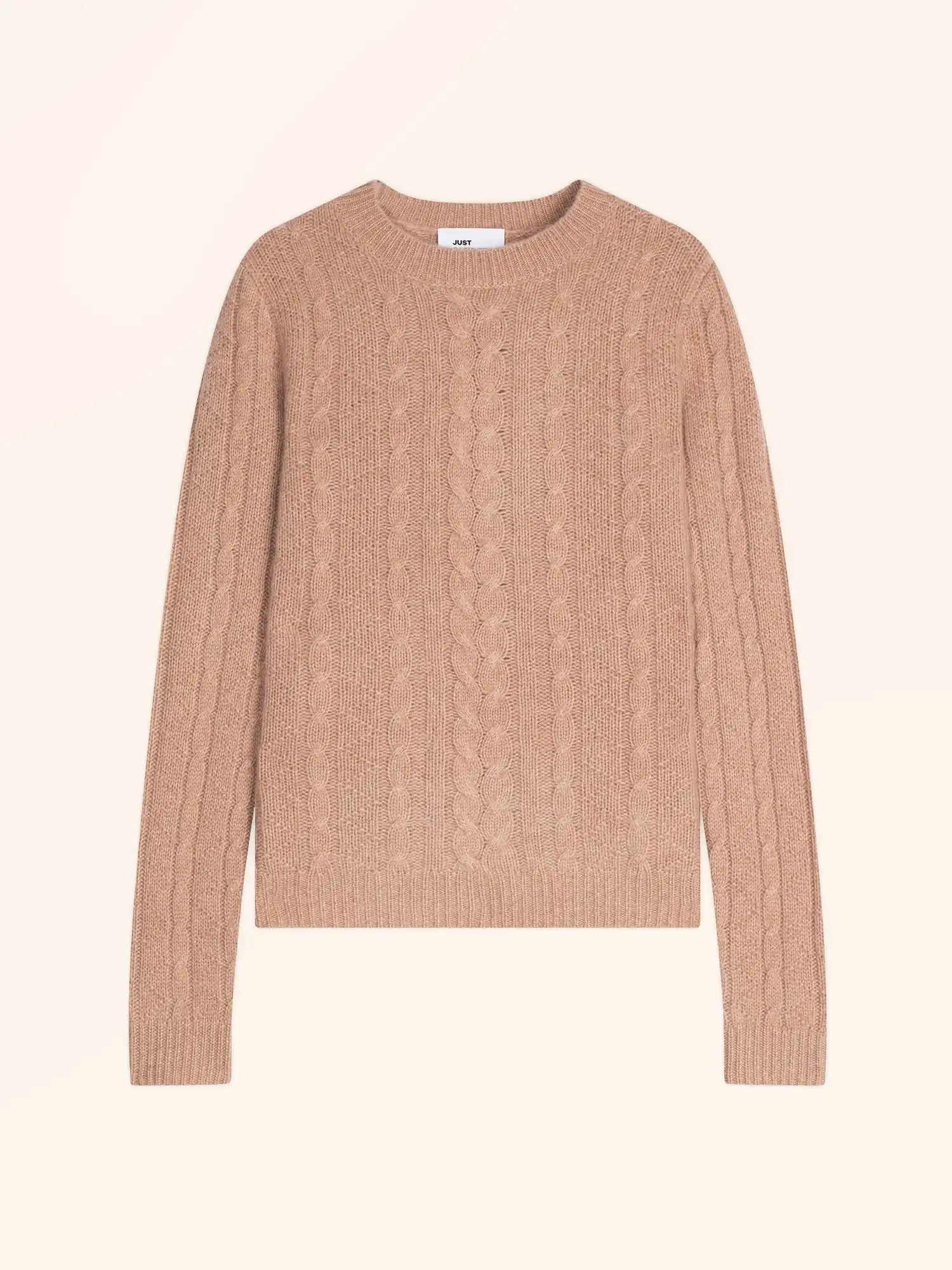 OLIVIA pullover rundhalsausschnitt 8-fädig camel meliert