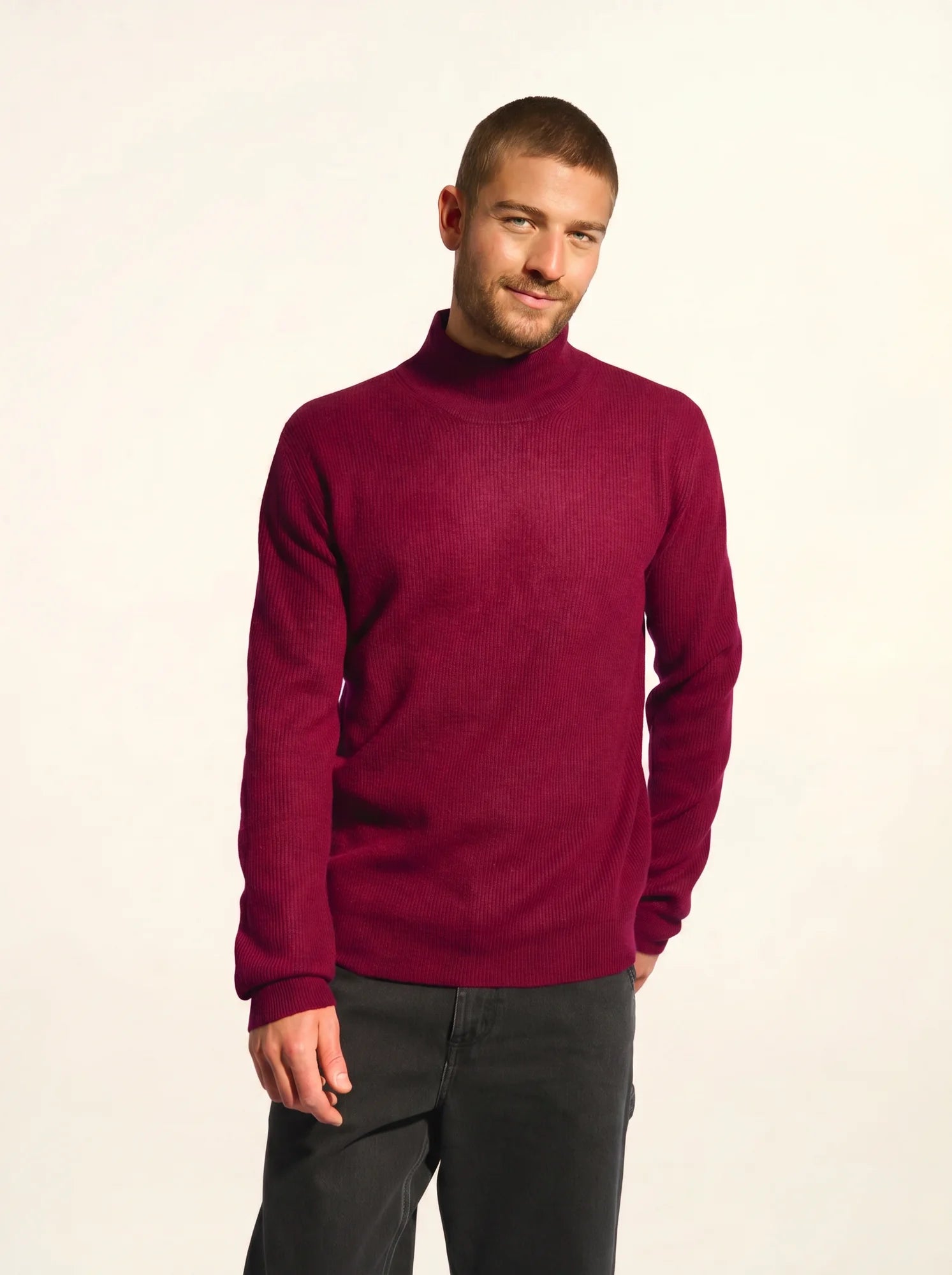 EVA pullover stehkragen bordeaux