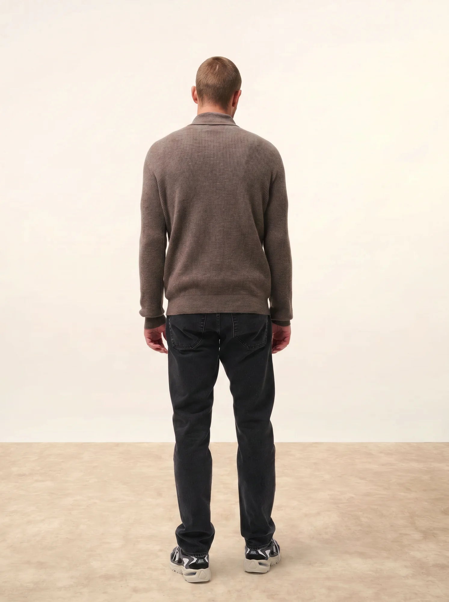 NINA pullover schalkragen taupe meliert