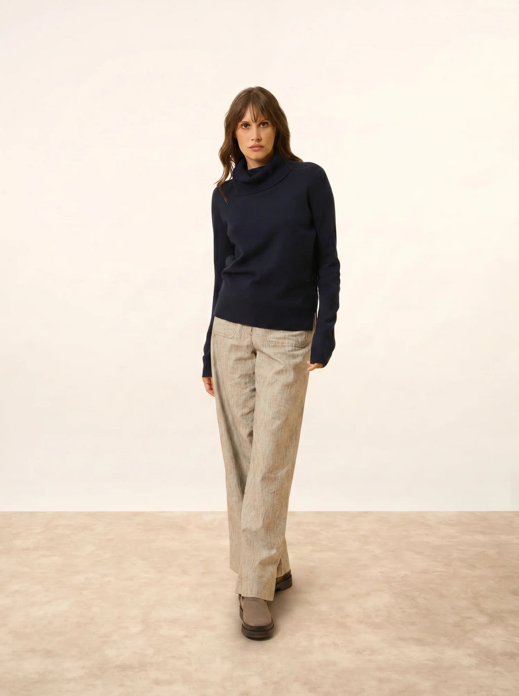 DONATELLA pullover rollkragen marineblau