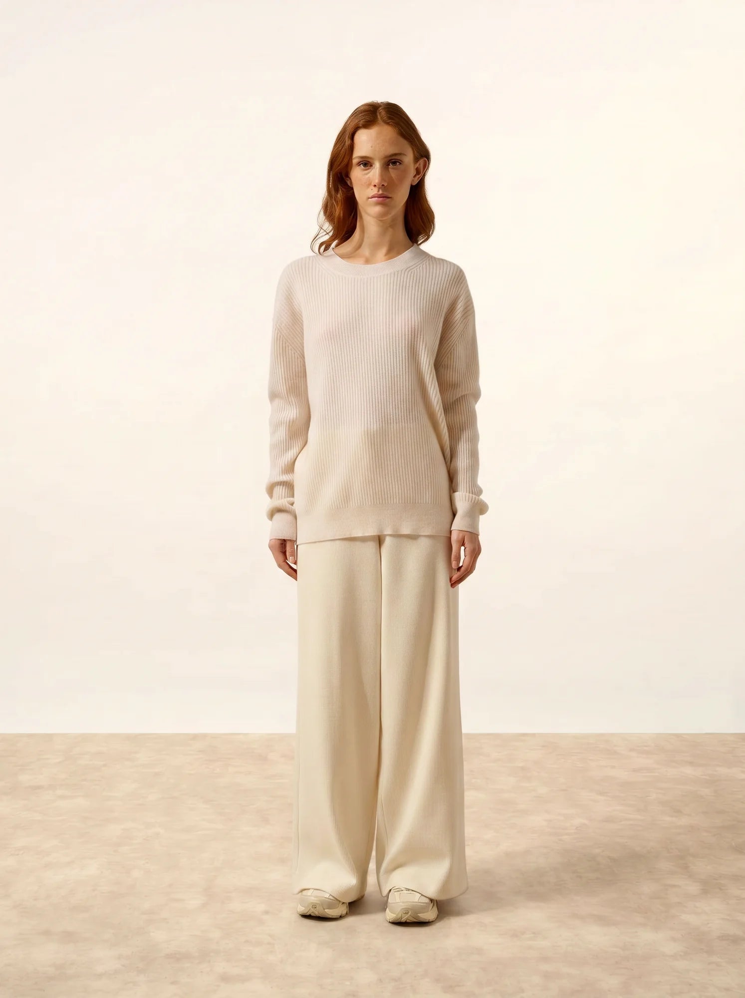 CHARLINE pullover rundhalsausschnitt schnee