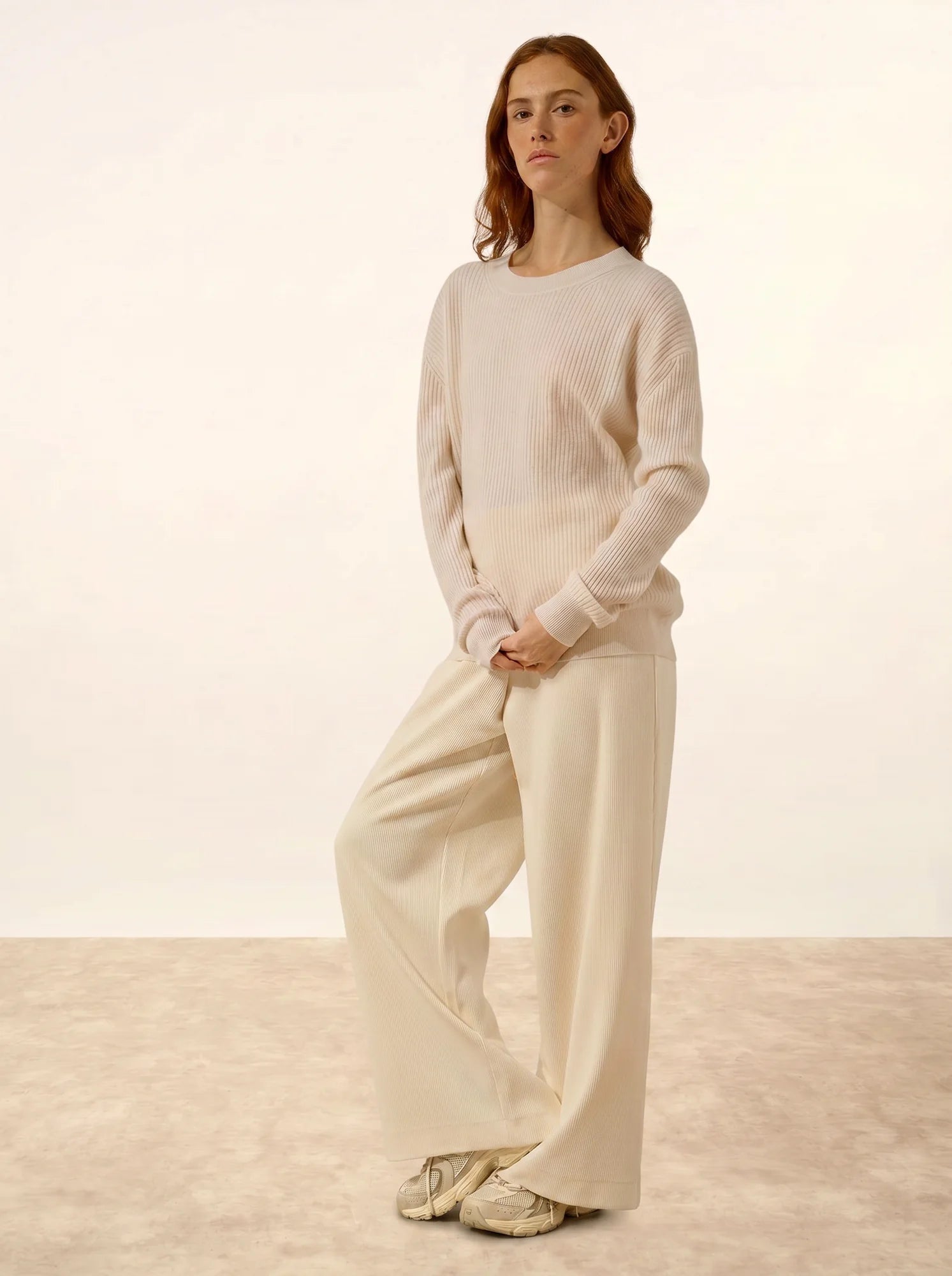 CHARLINE pullover rundhalsausschnitt schnee
