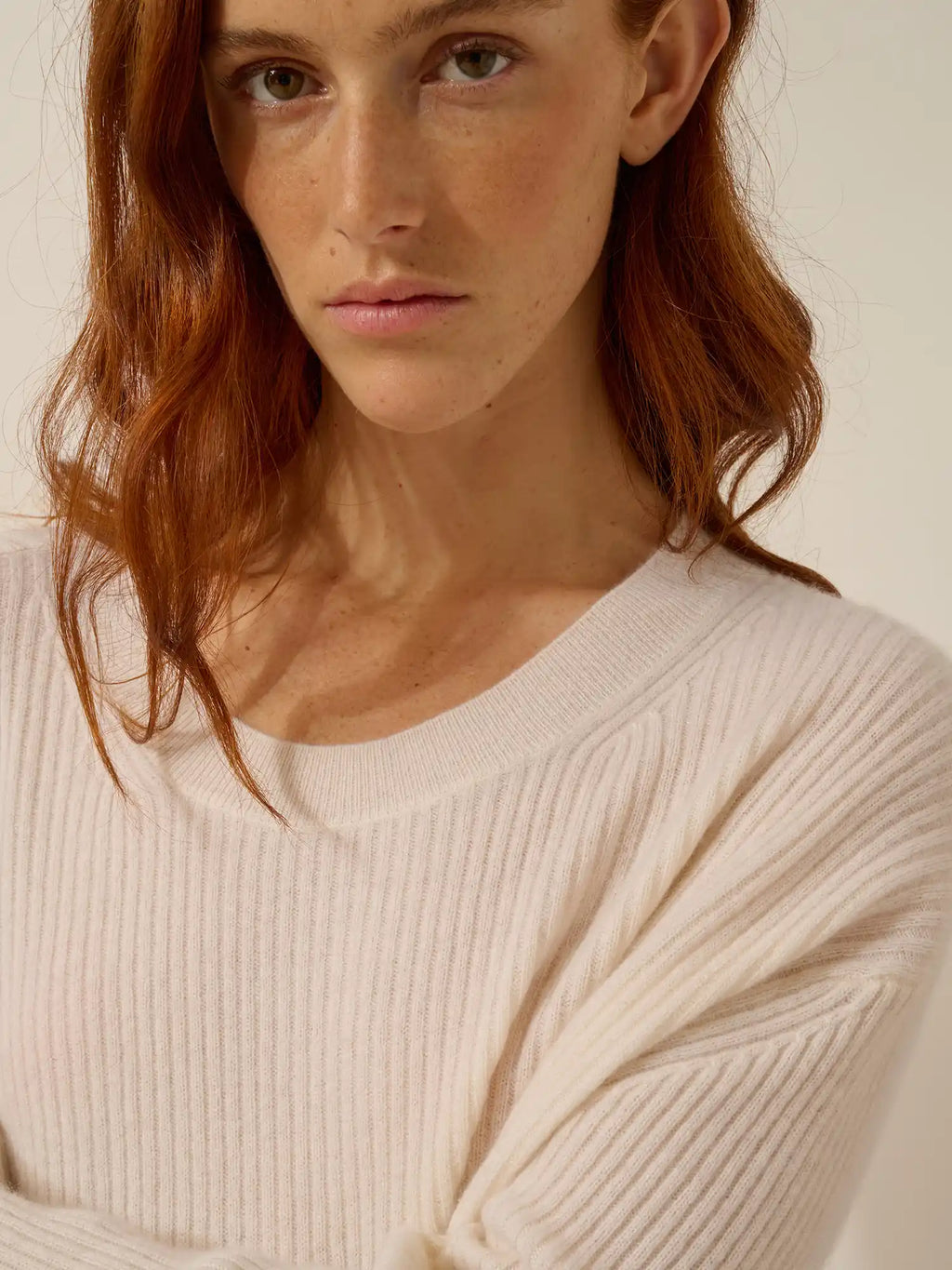 CHARLINE pullover rundhalsausschnitt schnee