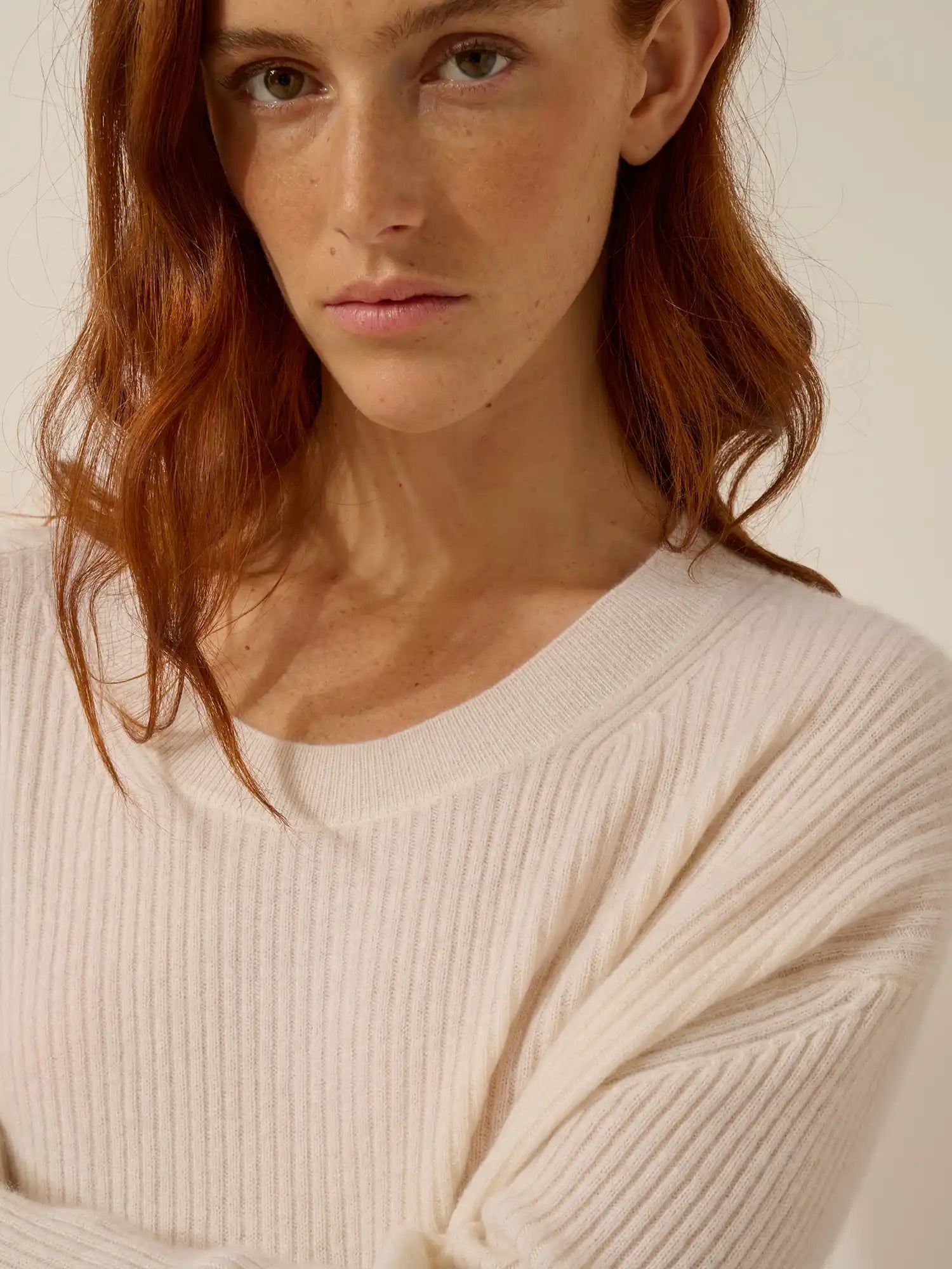 CHARLINE pullover rundhalsausschnitt schnee