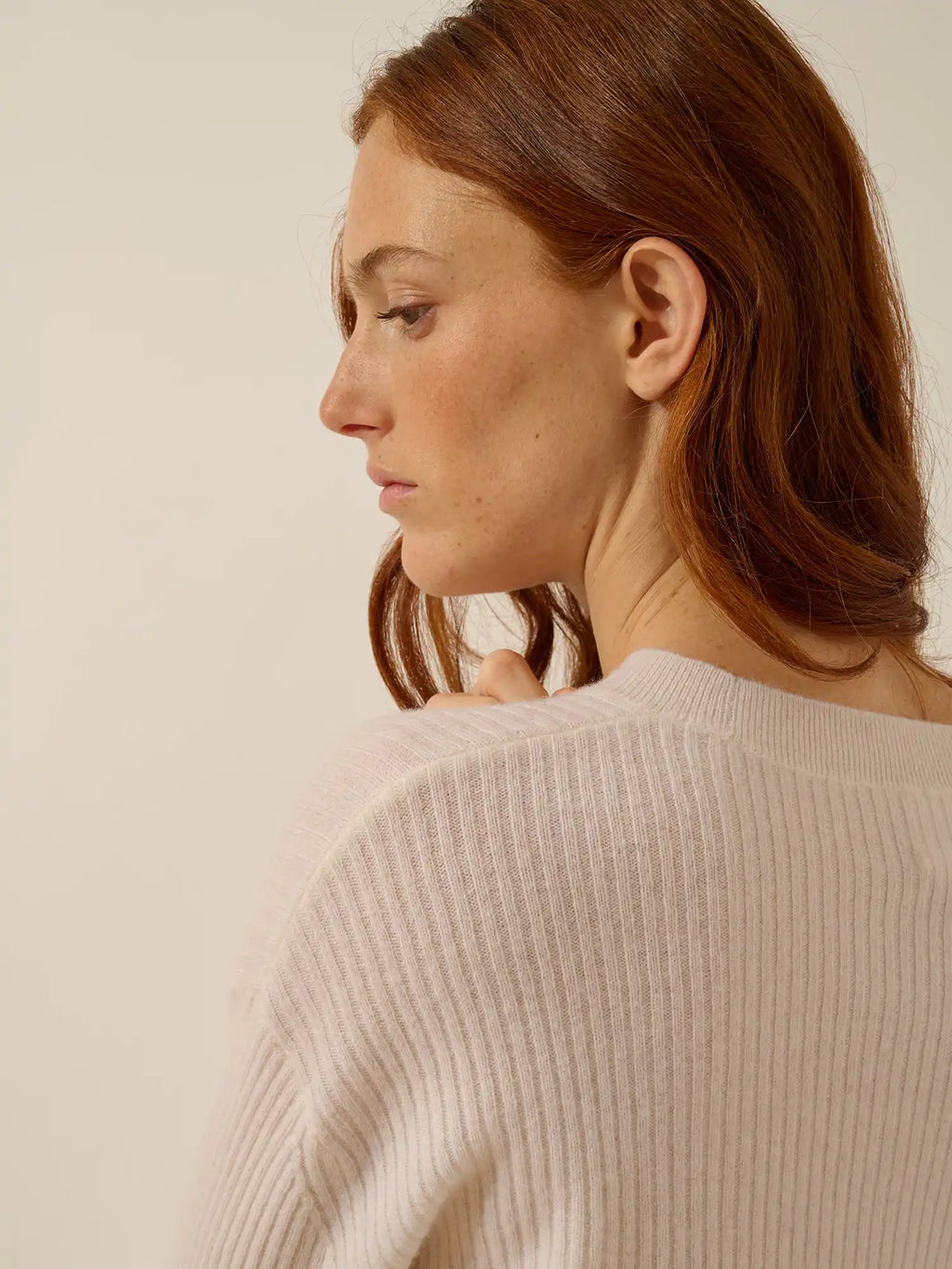 CHARLINE pullover rundhalsausschnitt schnee