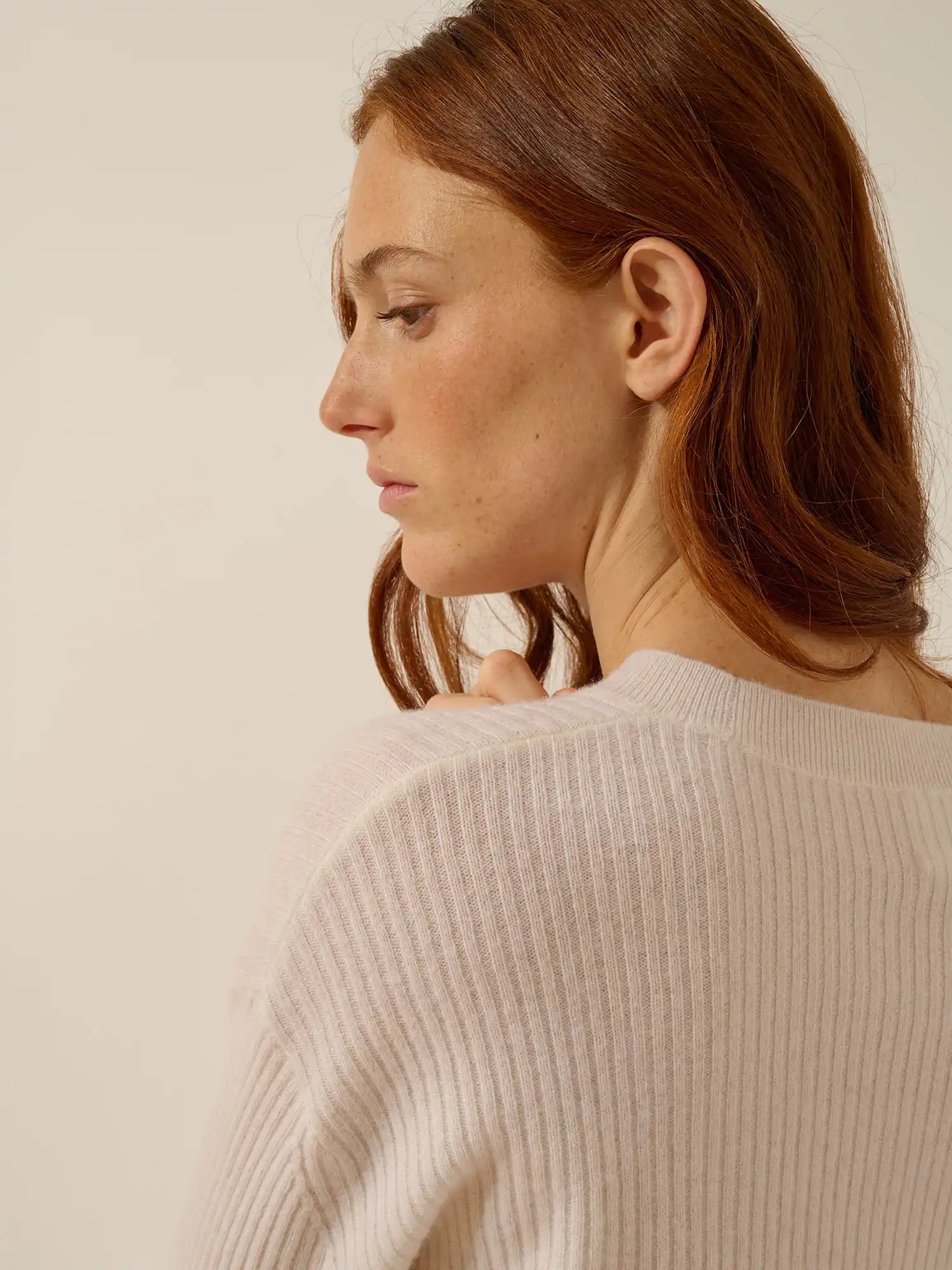 CHARLINE pullover rundhalsausschnitt schnee