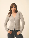 CAMILLE strickjacke v-ausschnitt wolke meliert