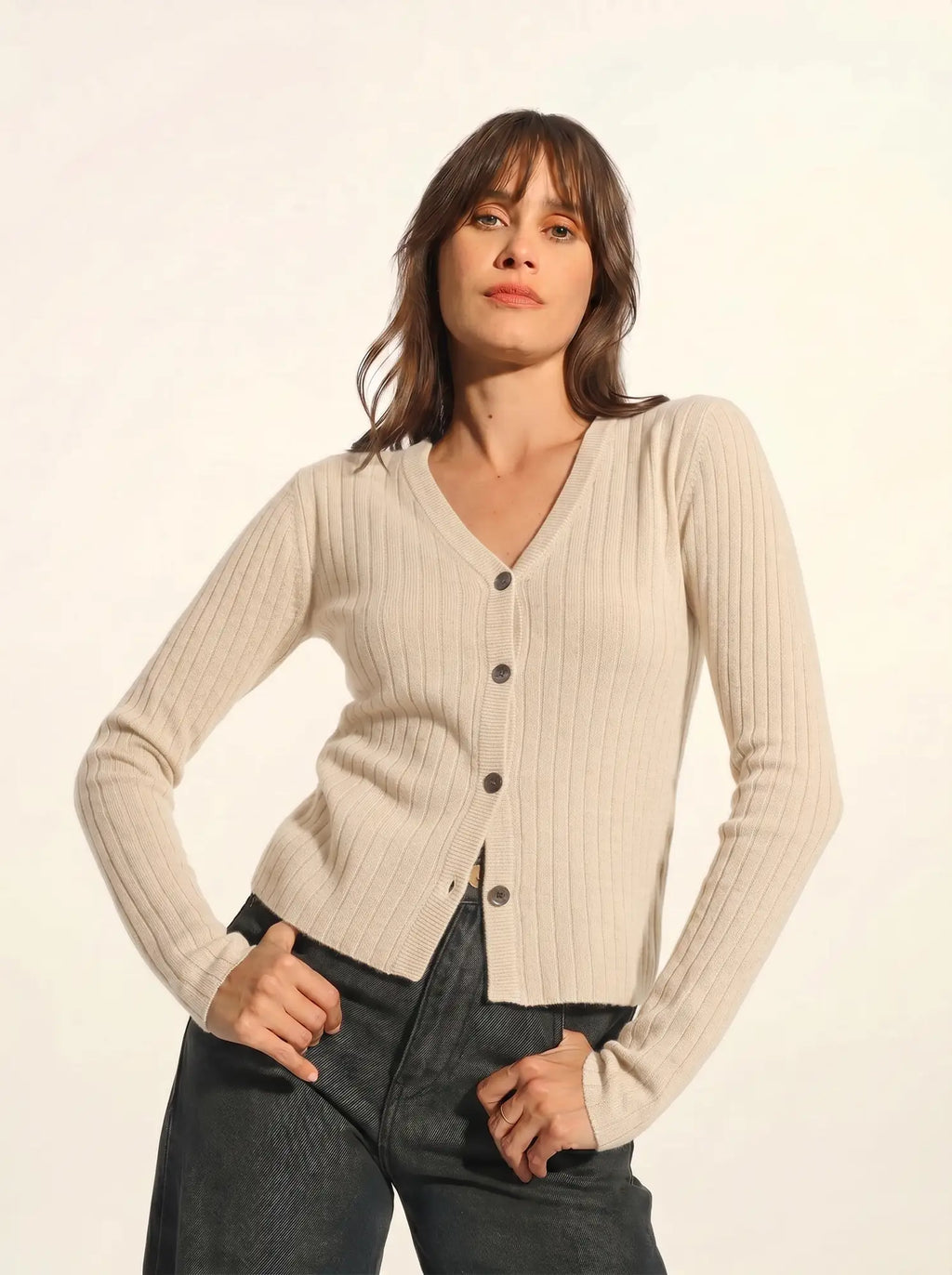 CAMILLE cardigan col v neige