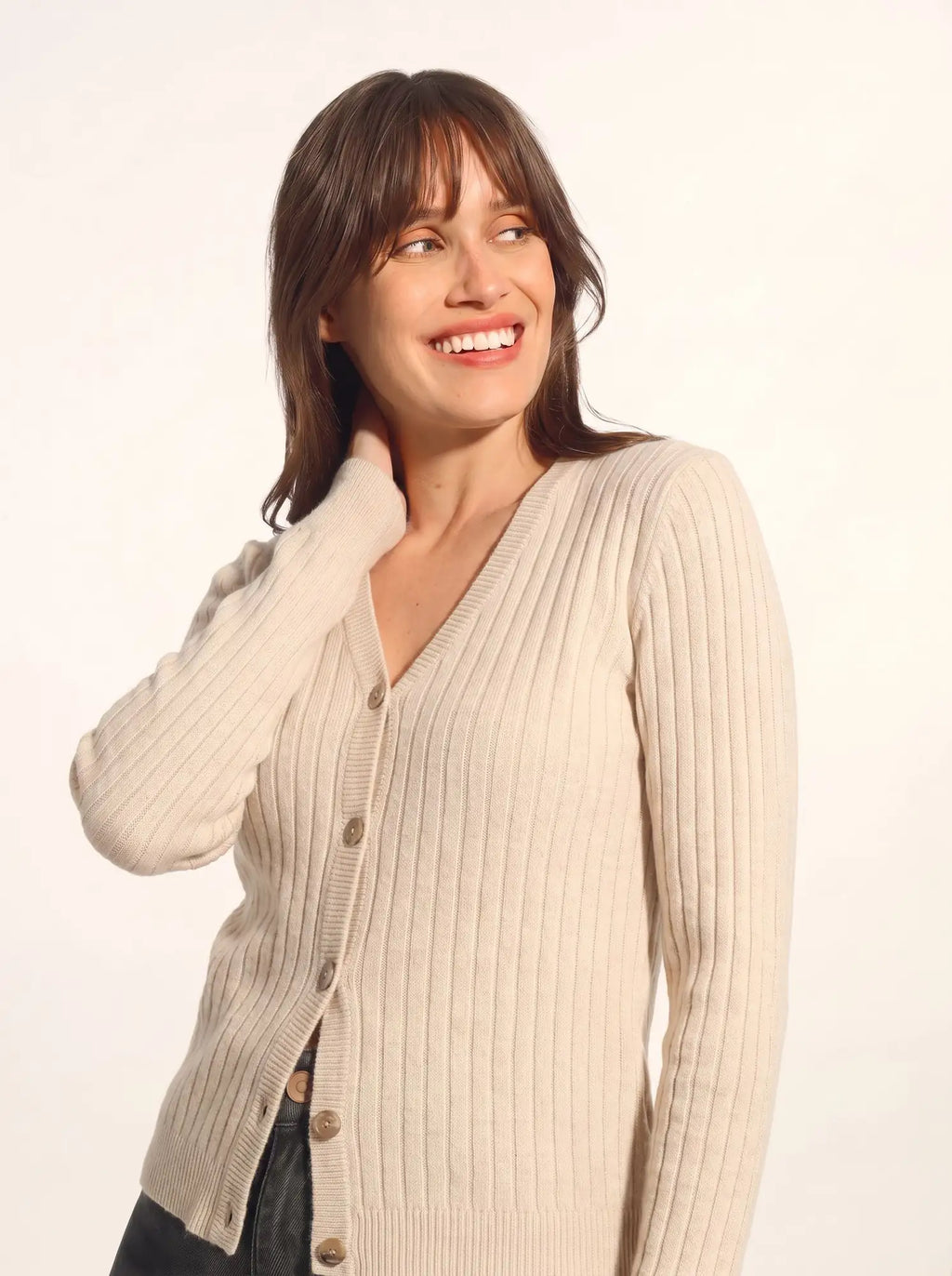 CAMILLE cardigan col v neige