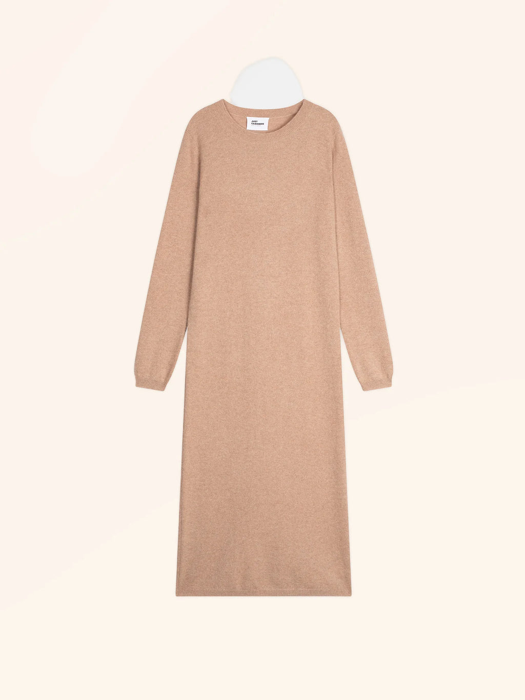 LINA kleid rundhalsausschnitt camel meliert