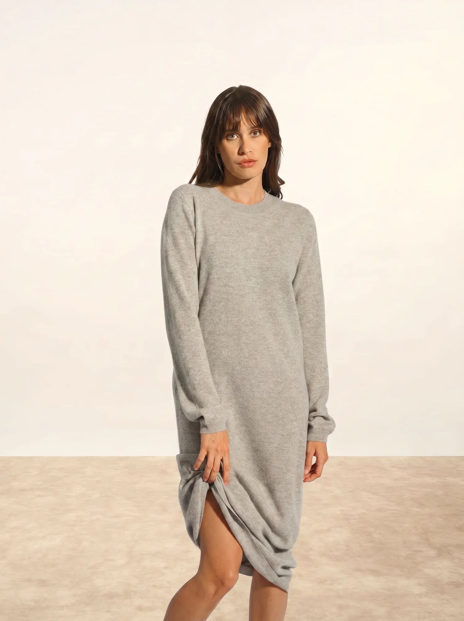 LINA robe col rond nuage chiné