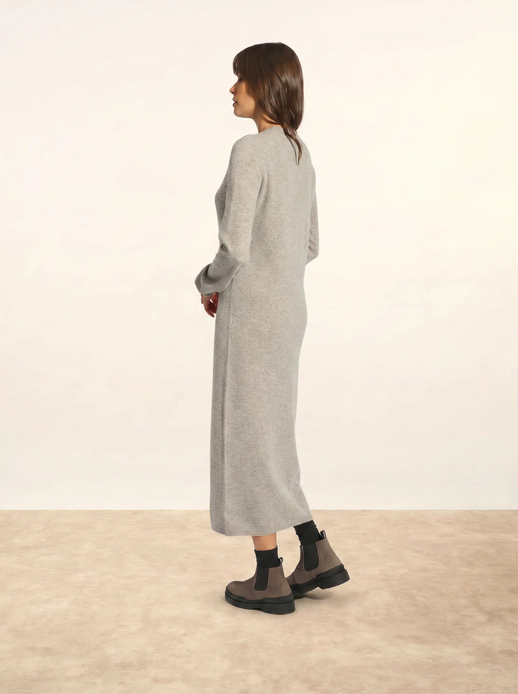 LINA kleid rundhalsausschnitt wolke meliert