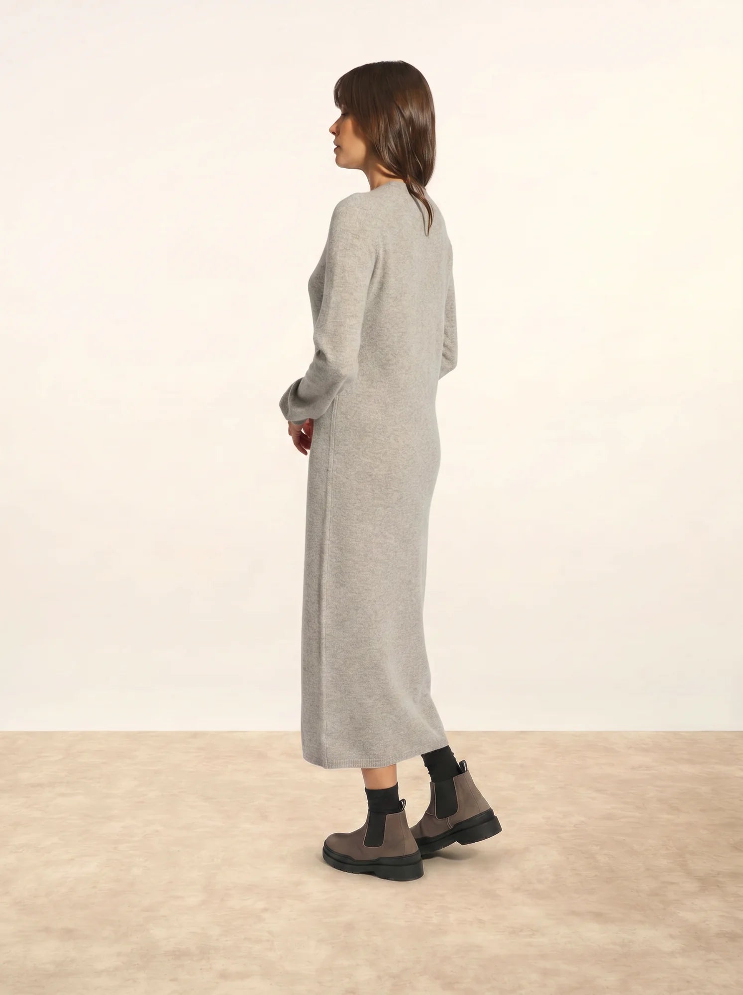 LINA robe col rond nuage chiné