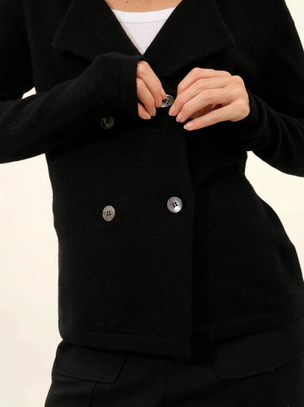 CHLOE veste boutonnée col tailleur 4 fils noir